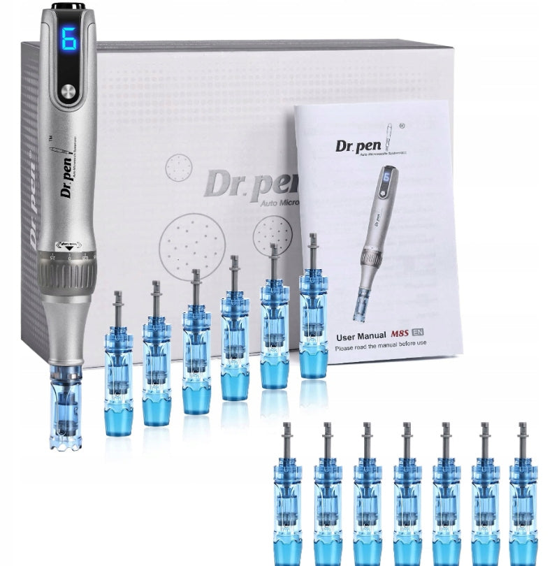Dr Pen Dermapen M8S, Dermapen for MESOTHERAPY + 14 Cartridges Manual PL