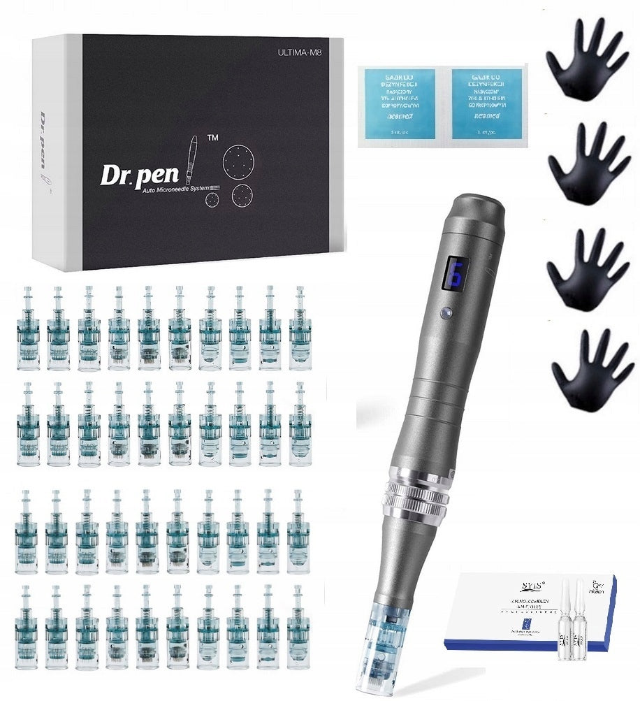 Dr Pen M8-W Dermapen Ultima 40 cartridges mesotherapy device + SYIS