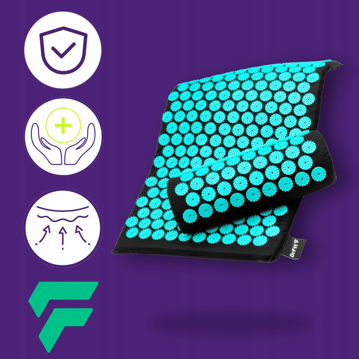 DrFit Short acupressure mat with pillow mint needles Packaging status original