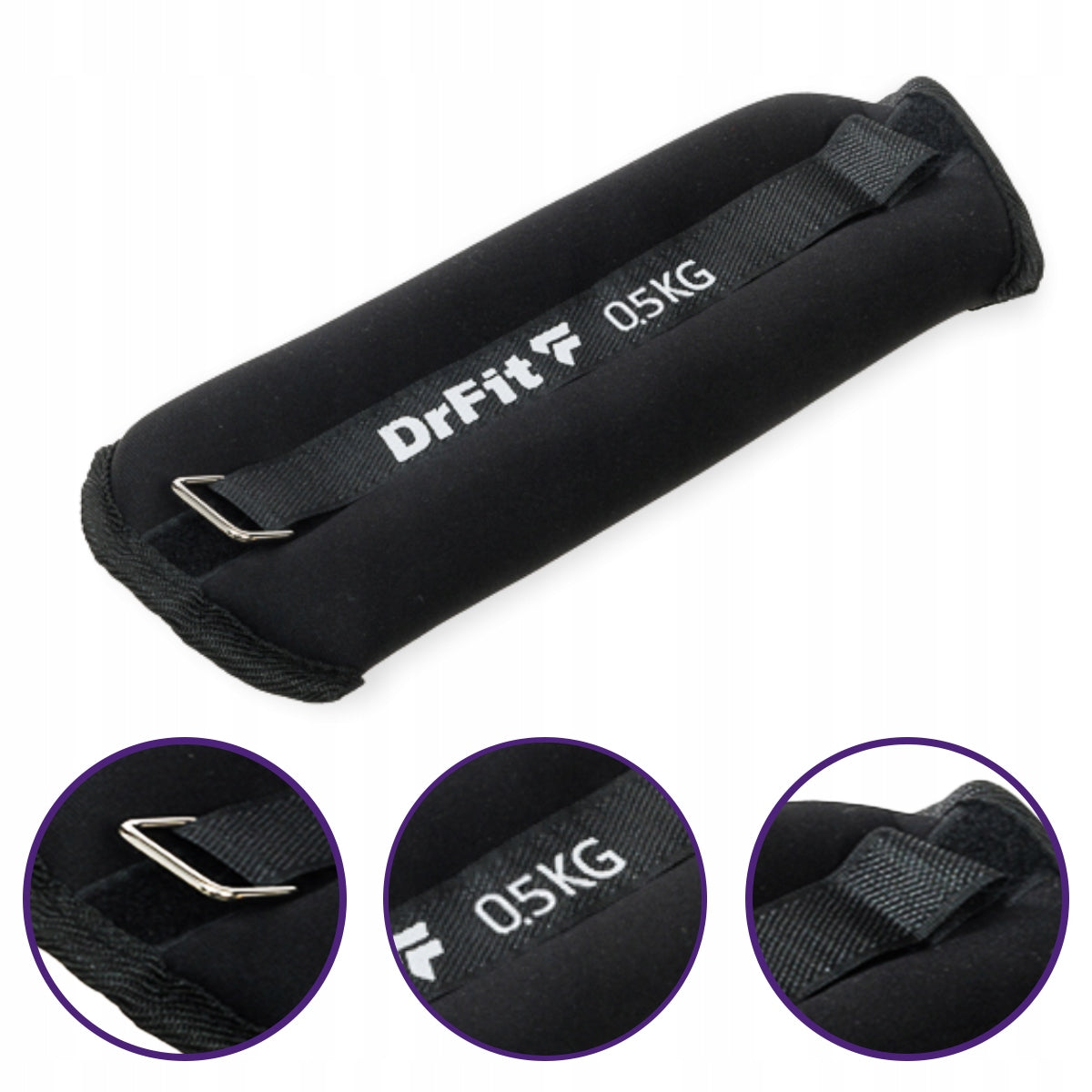 DrFit ankle and wrist weights fitness gym 2x 0,5 kg black Manufacturer code DF AW-N-001-11