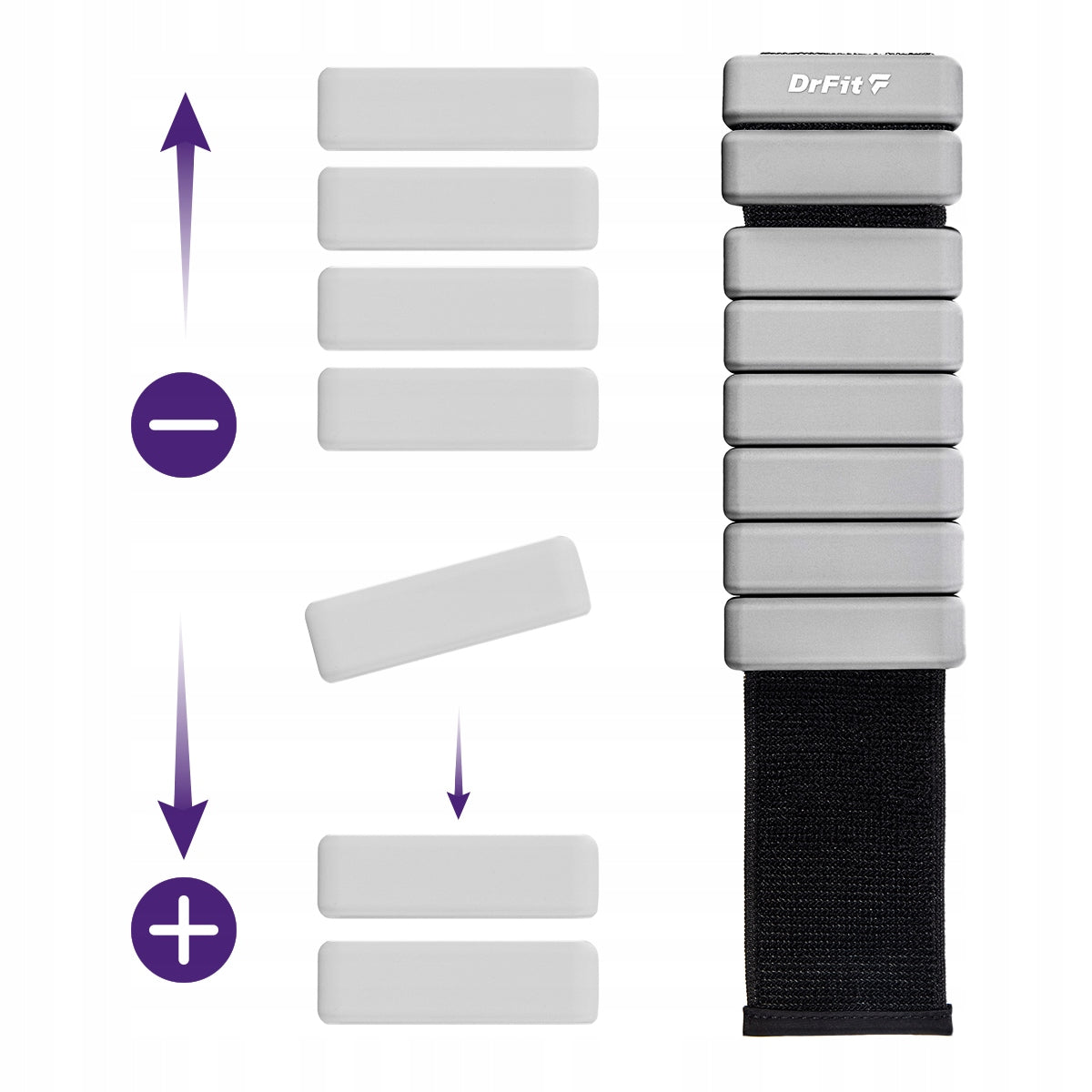 DrFit silicone ankle weights wrist adjustment 2x 0,45kg grey Packaging status original