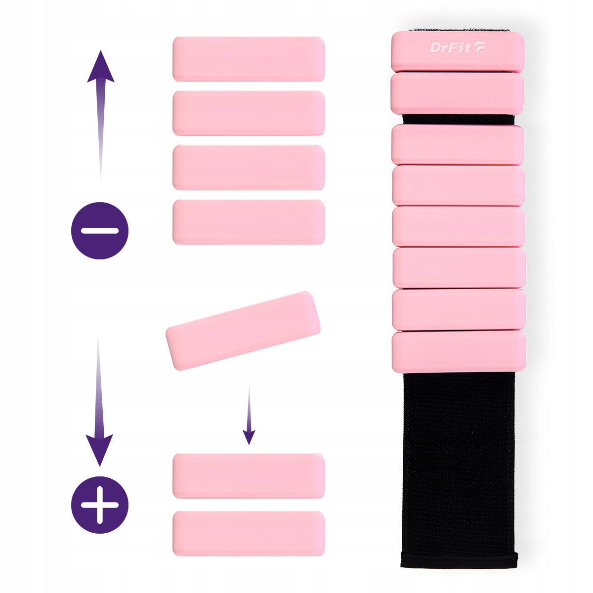 DrFit silicone ankle weights wrist adjustment 2x 0,45kg pink EAN (GTIN) 5903938082382