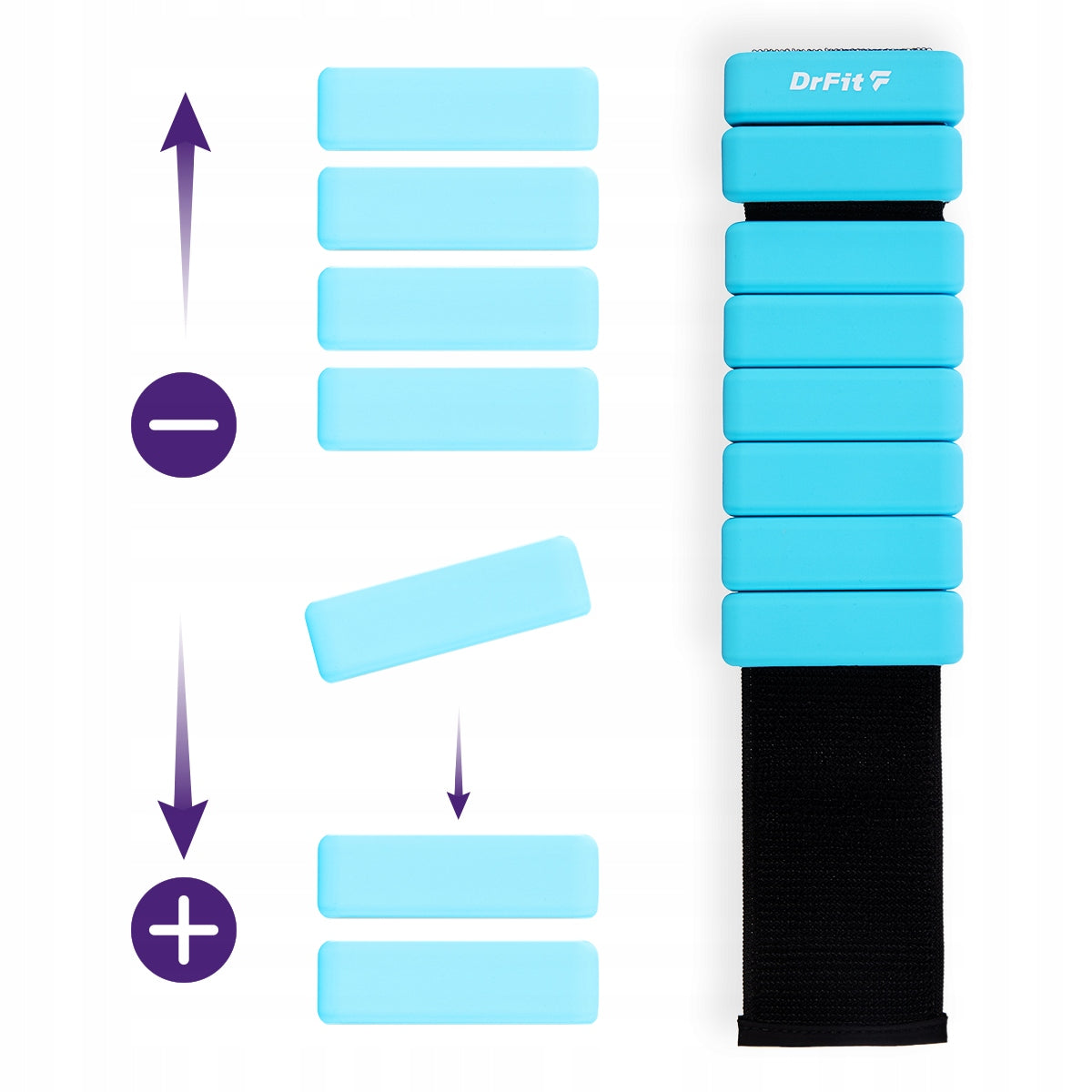 DrFit silicone wrist ankle weights adjustment 2x 0,45kg blue EAN (GTIN) 5903938082399