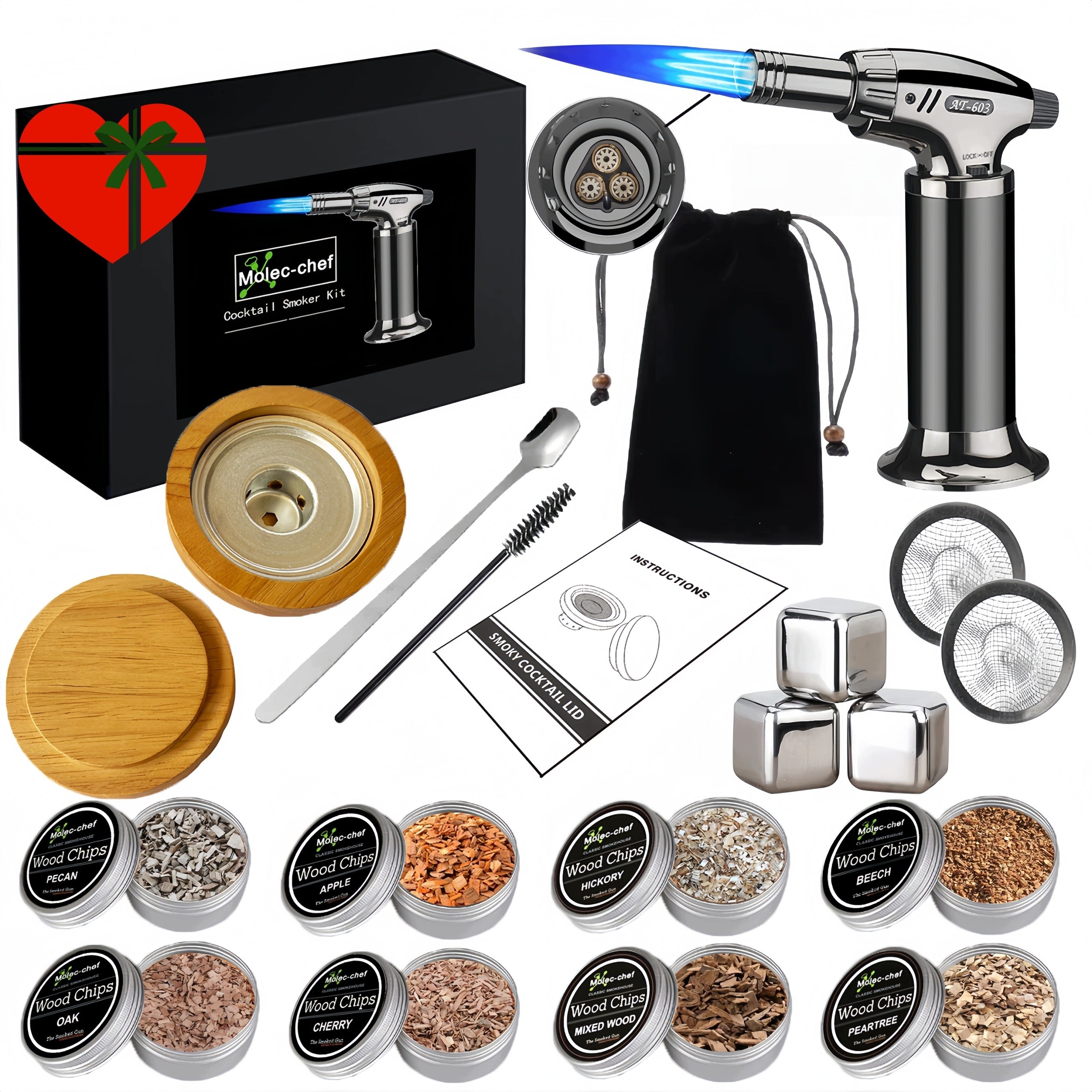 Dragoner Whiskey Smoking Kit with Tools, for Drinks, Bartending, XL