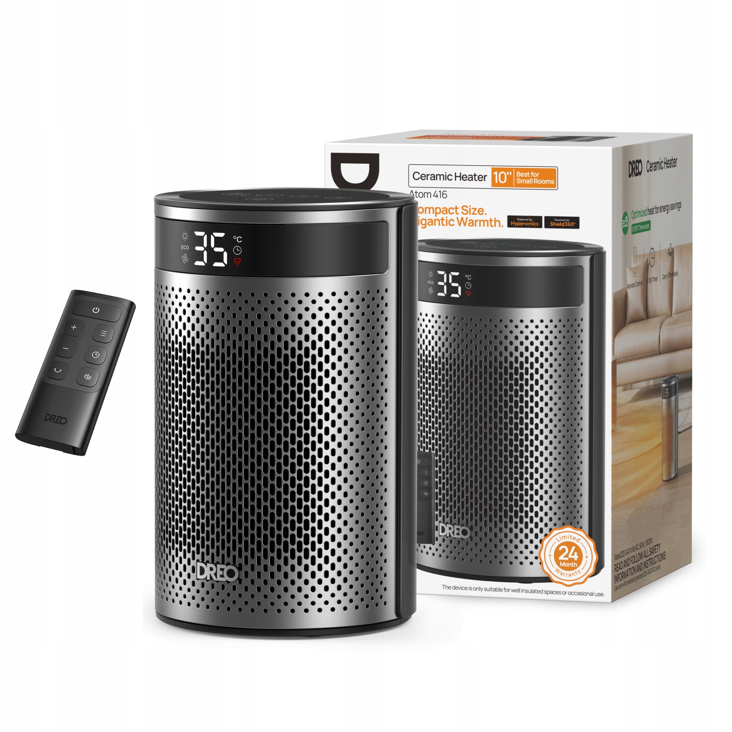 Dreo Atom Electric Heater Portable 1500W Adjustable Thermostat Farelka