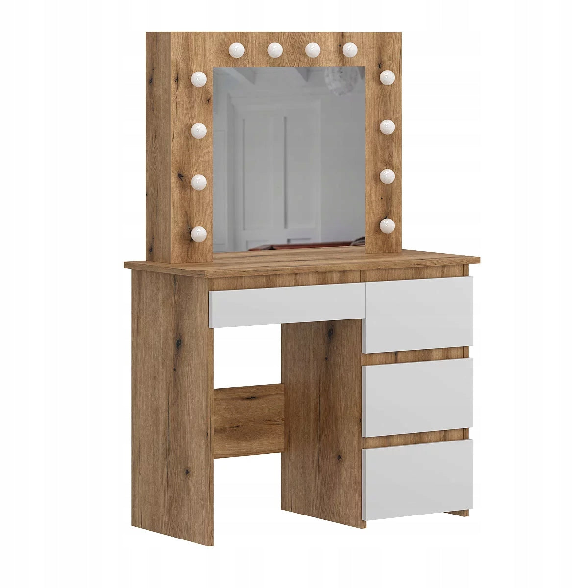Dressing Table Beauty LED Oak With Mirror and Drawers
