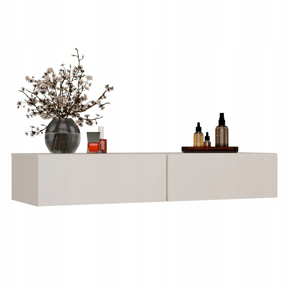 Dressing Table Cosmetic Hanging MIKA 110 Cm 2 Drawers For Bedroom CASHMERE Beige
