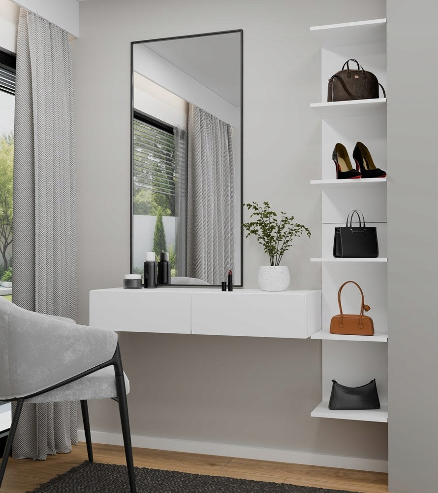 Dressing Table Cosmetic Hanging MIKA 110 cm 2 Drawers For Bedroom WHITE, , M- Brand TopEshop