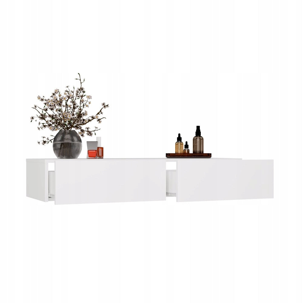 Dressing Table Cosmetic Hanging MIKA 110 cm 2 Drawers For Bedroom WHITE, , M- Furniture color white