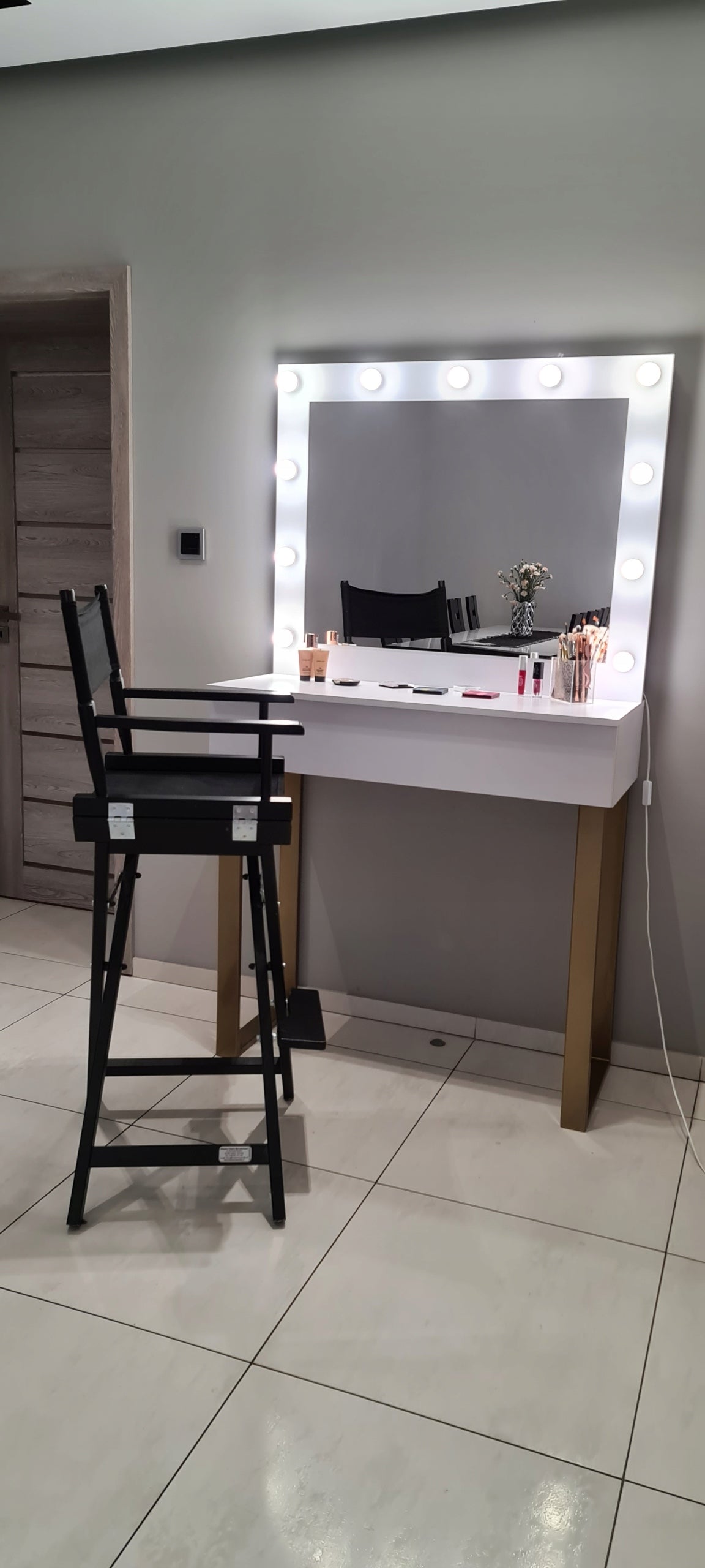 Dressing Table High 98cm Makeup Stand Mirror Color white