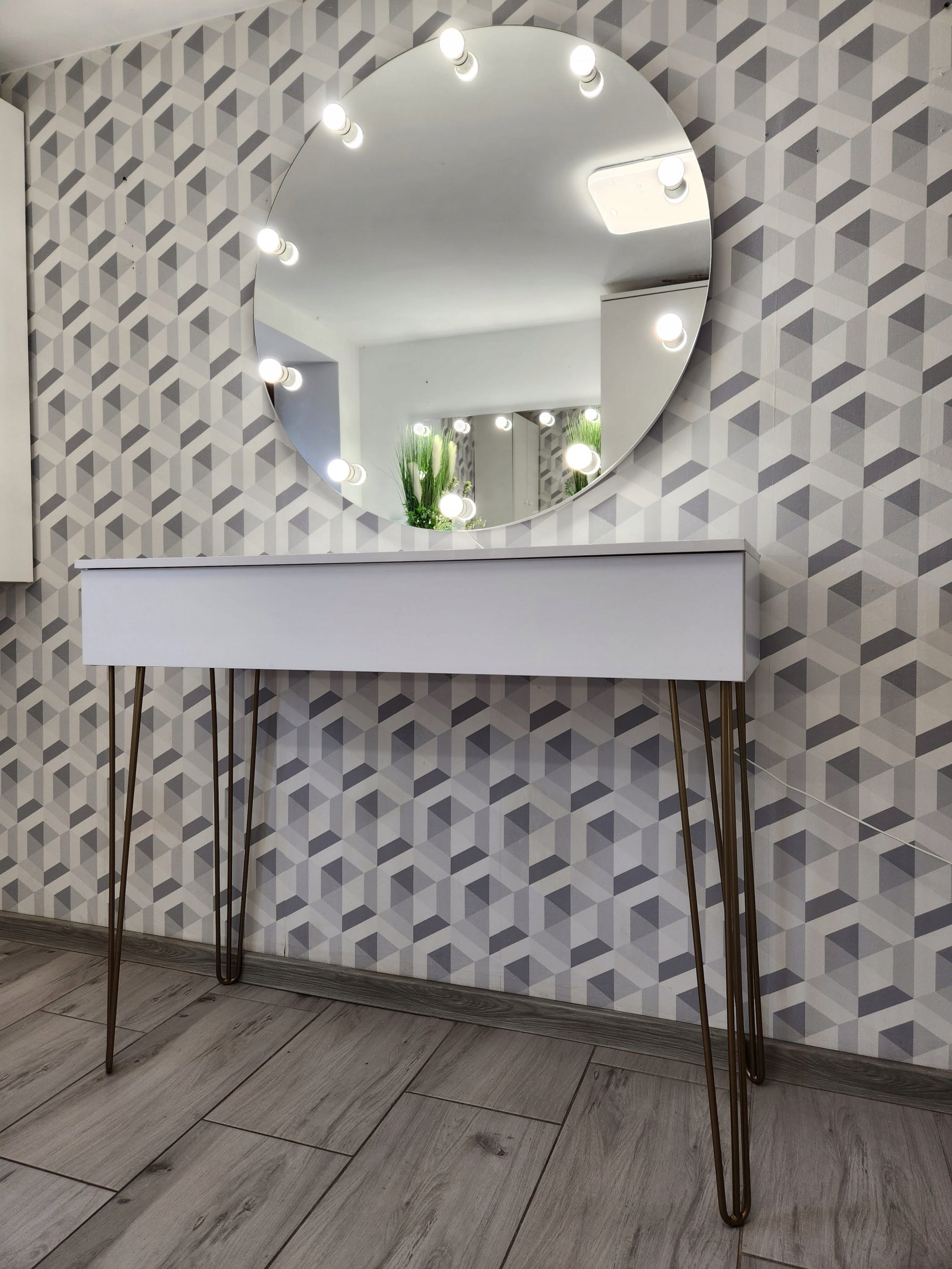 Dressing Table MIA 120 ROUND golden legs