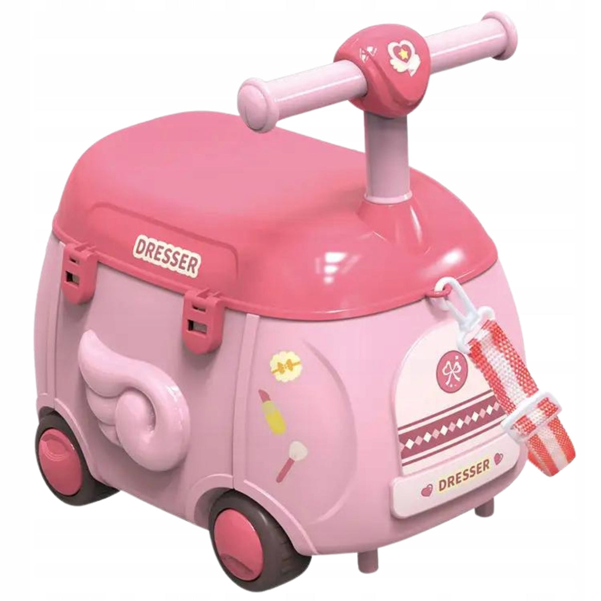Dressing Table Ride-On Suitcase Dryer Mirror Cosmetics Set For Girls Color multicolor
