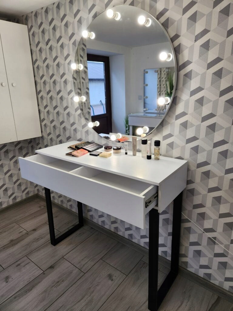 Dressing Table ami 100 ROUND black legs Color white