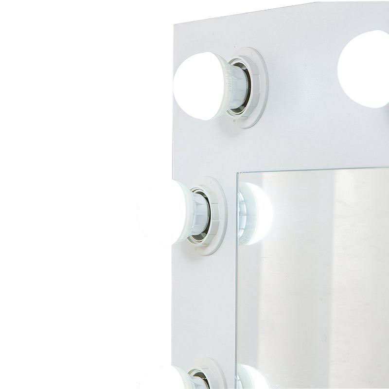 Dressing Table cosmetic white with LED mirror 12 bulbs and stool Brand no brand