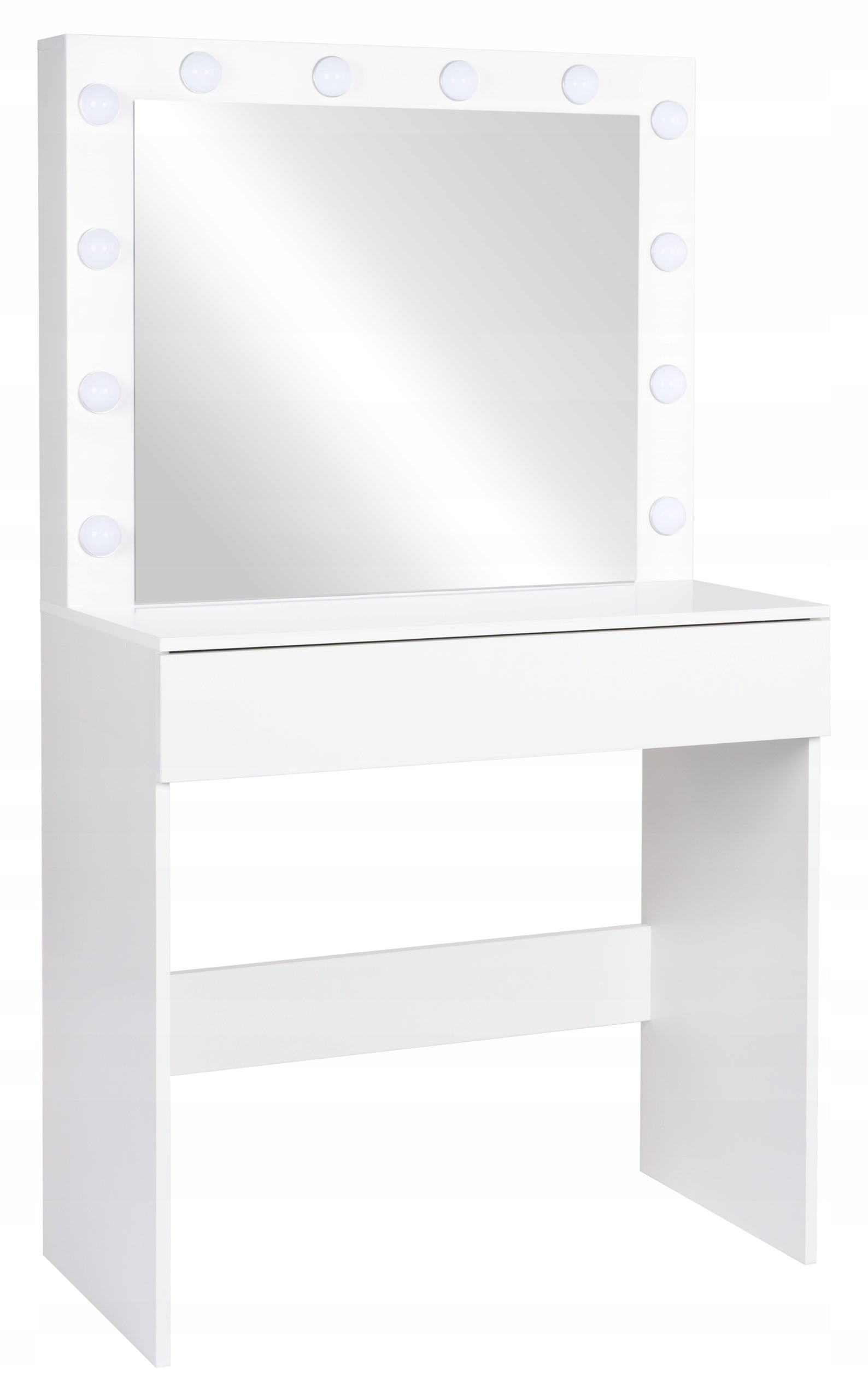 Dressing Table cosmetic with large mirror for makeup white 12xLED FUNFIT Furniture depth 42 cm