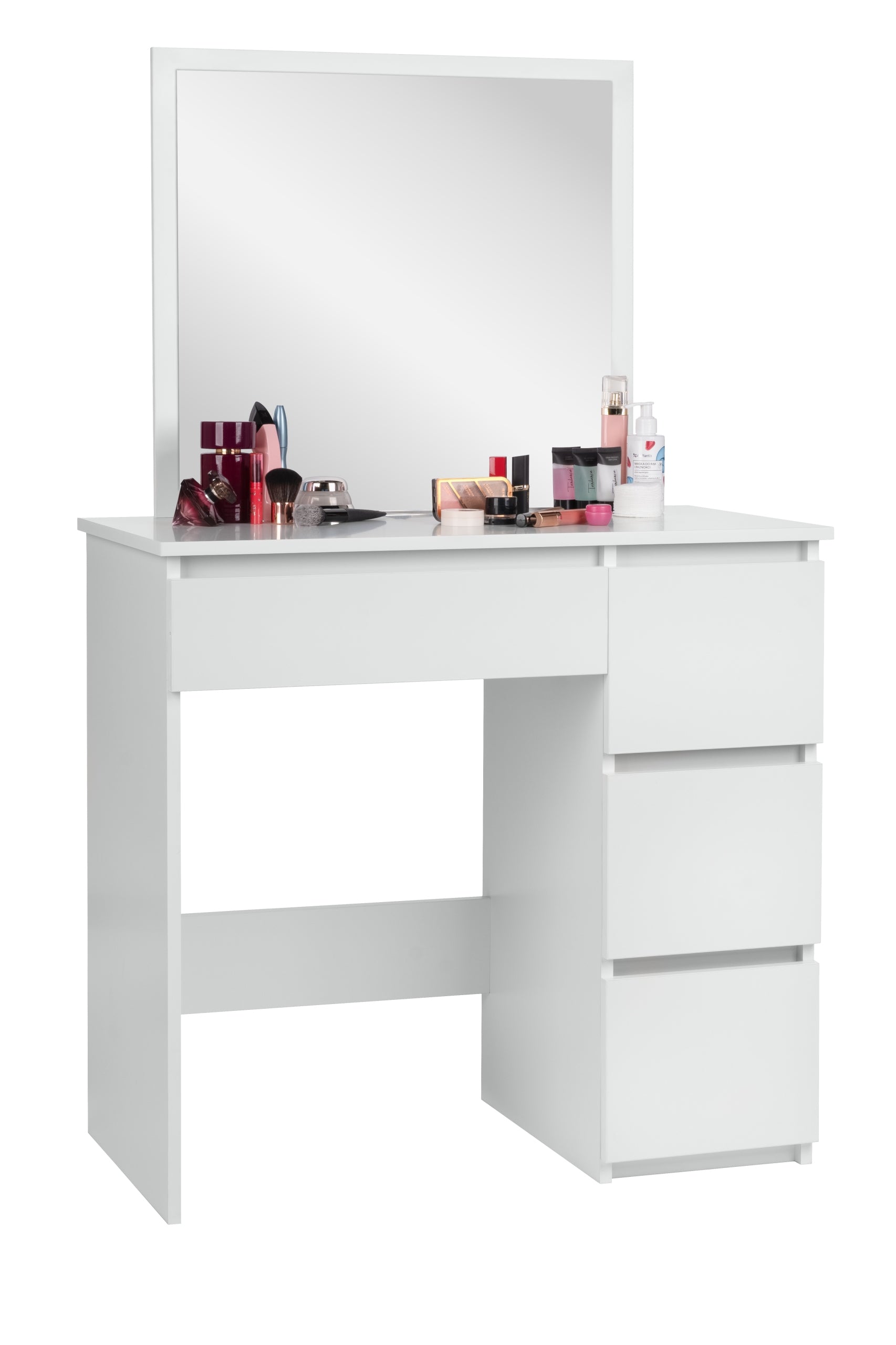 Dressing Table cosmetic with large mirror for makeup white FUNFIT