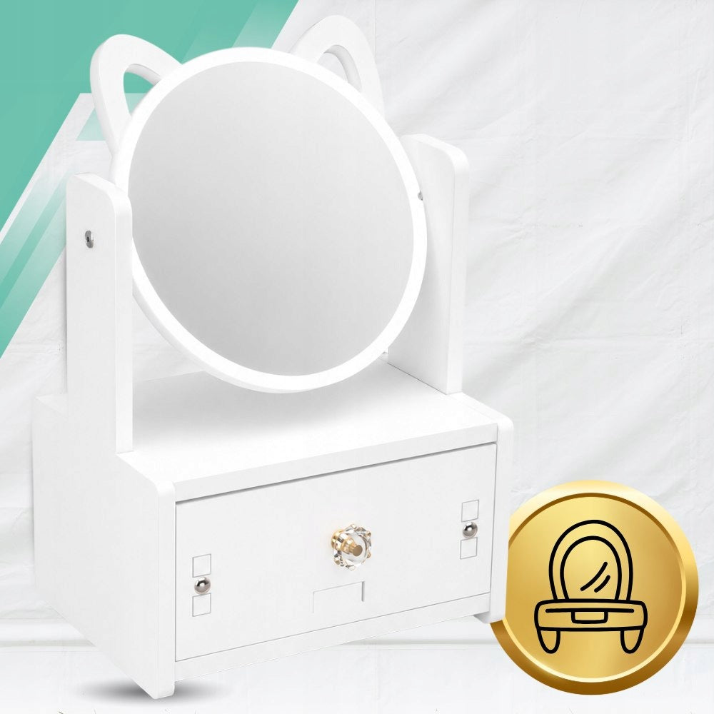 Dressing Table with Mirror Organizer for Cosmetics for Children and Adults White 27x1 Packaging status original