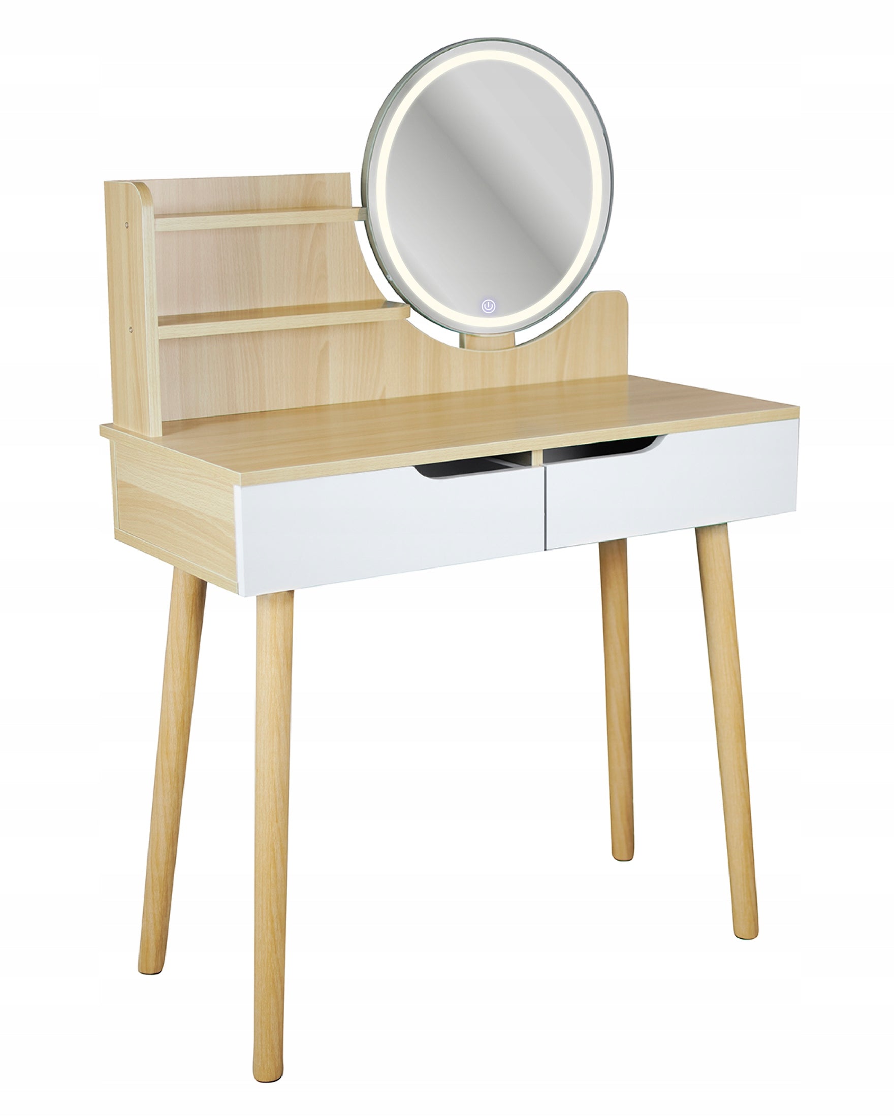 Dressing Table with mirror LED cosmetic Scandinavian SCANDI Furniture height 122 cm