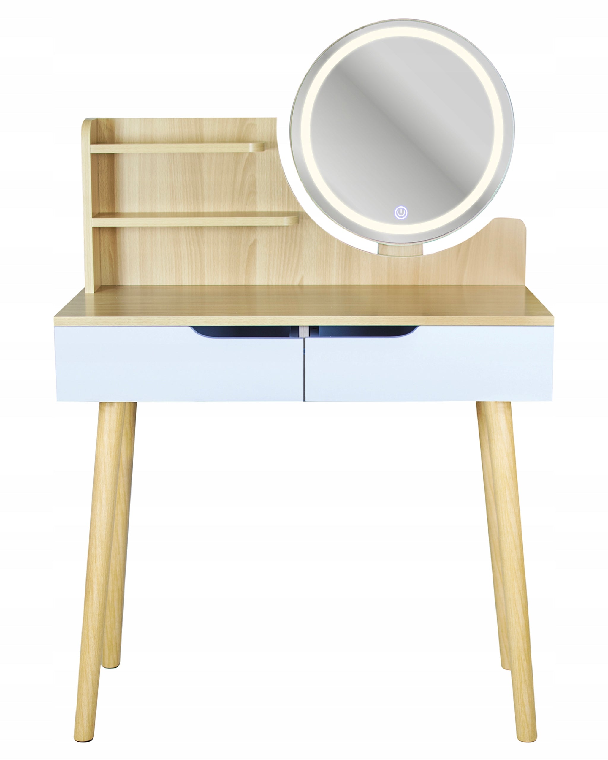 Dressing Table with mirror LED cosmetic Scandinavian SCANDI Furniture width 80 cm