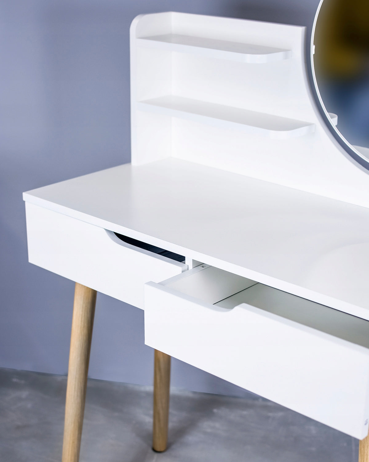 Dressing Table with mirror SCANDI cosmetic Scandinavian Furniture color light beech