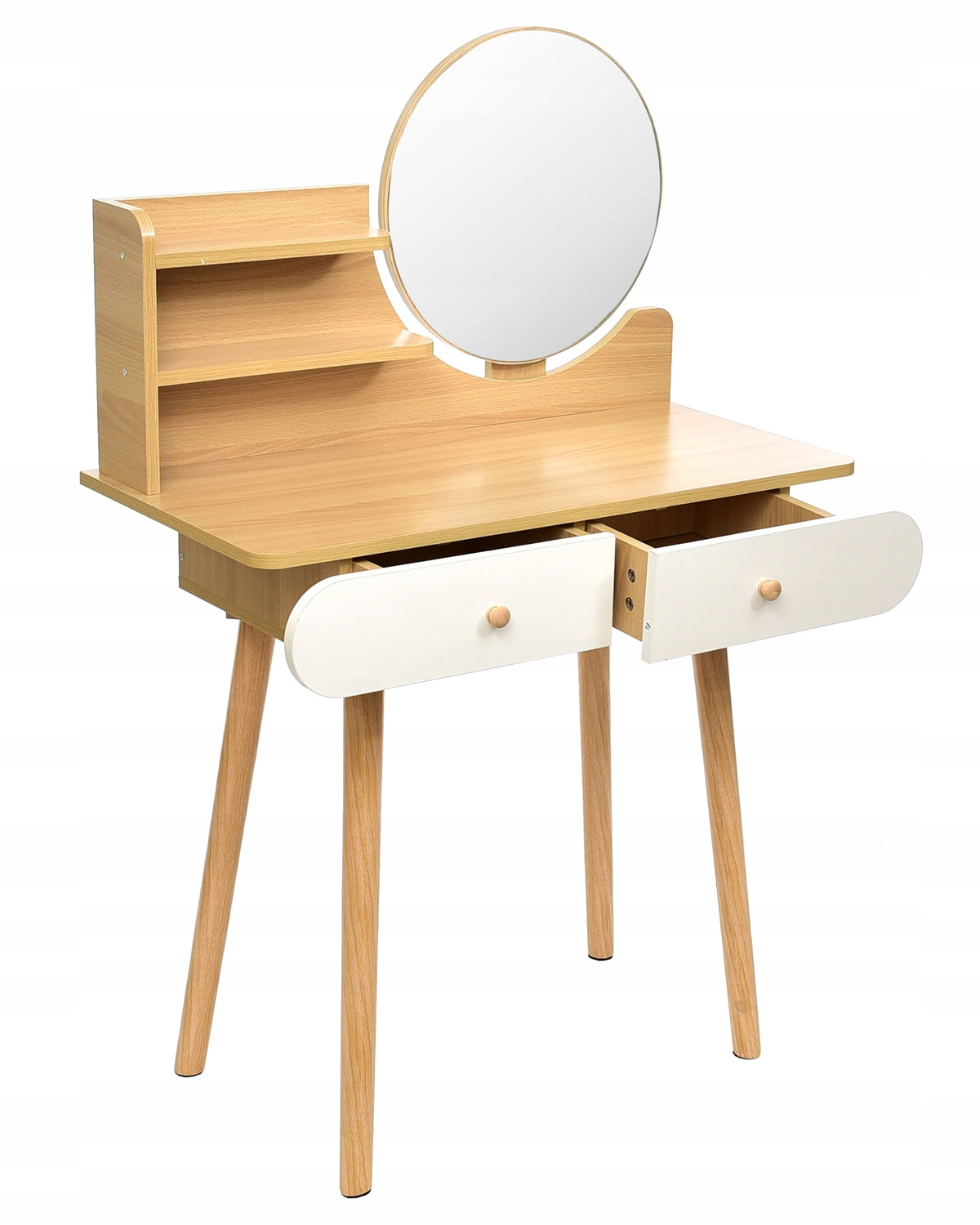 Dressing Table with mirror SCANDI cosmetic Scandinavian WHITE for makeup LOFT Furniture height 122 cm