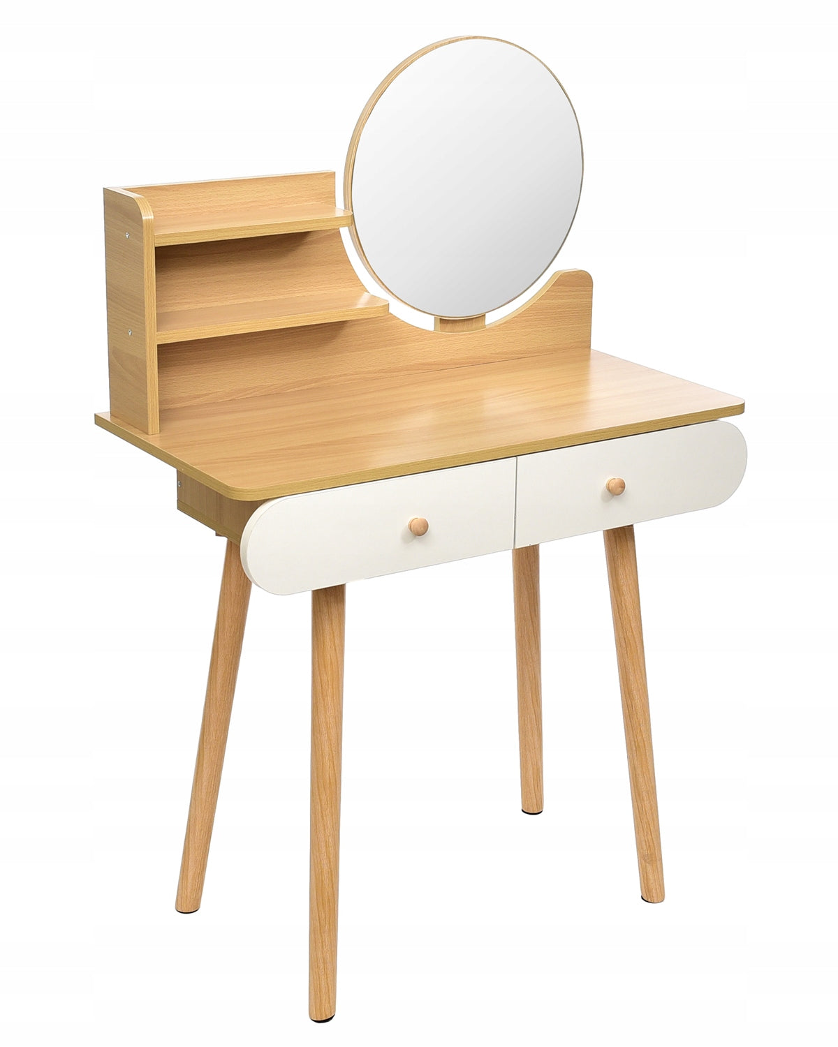 Dressing Table with mirror SCANDI cosmetic Scandinavian WHITE for makeup LOFT Manufacturer code CM-891937