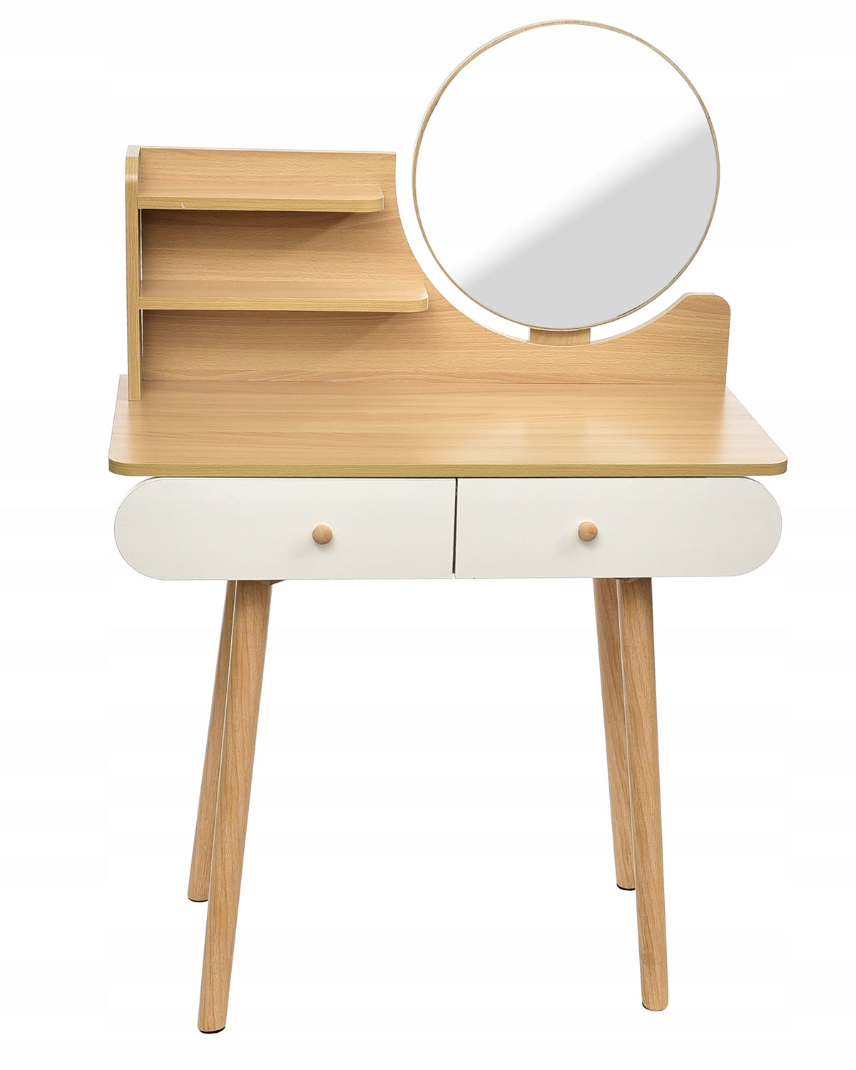 Dressing Table with mirror SCANDI cosmetic Scandinavian WHITE for makeup LOFT Number of drawers 2