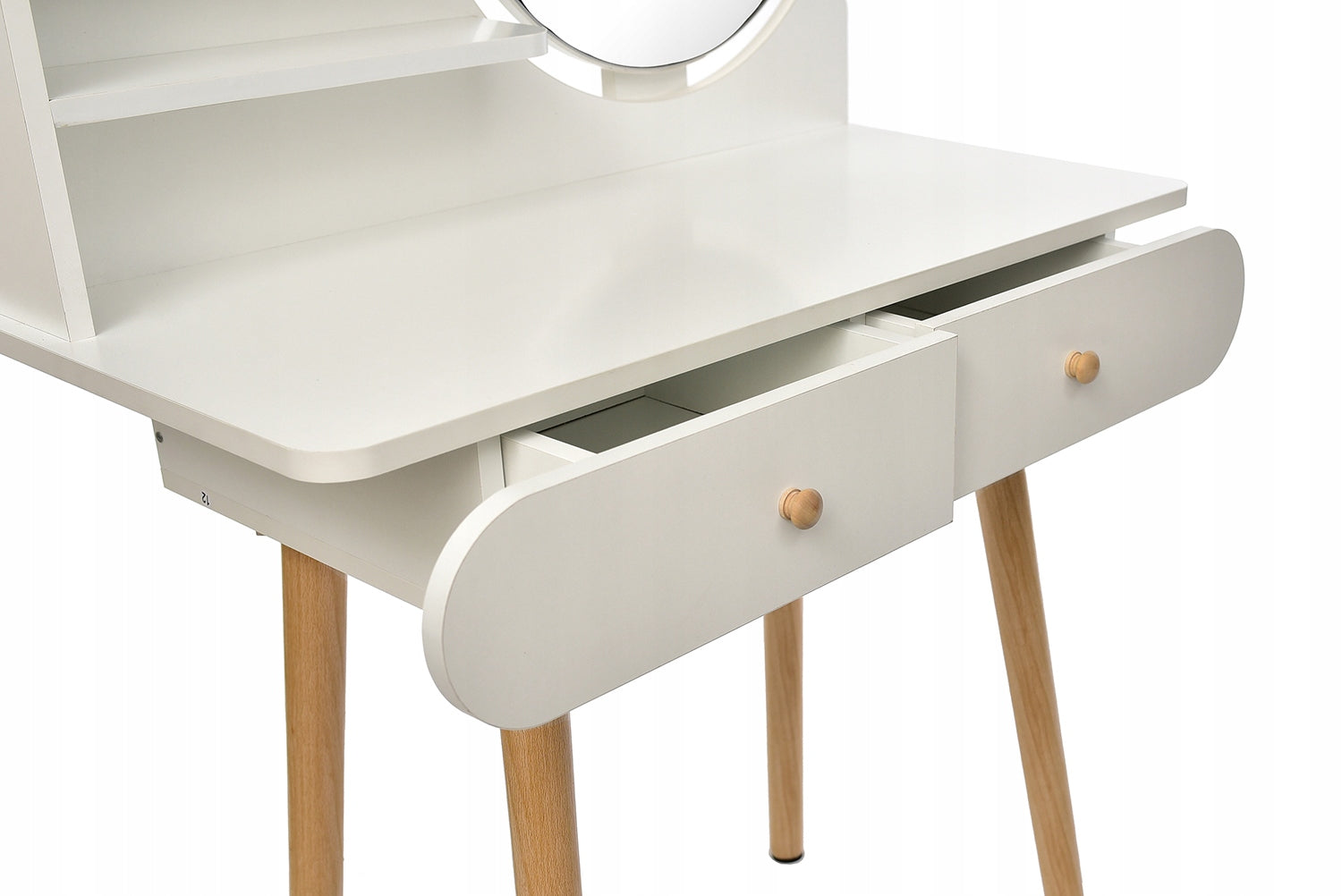 Dressing Table with mirror SCANDI cosmetic Scandinavian white Furniture height 122 cm