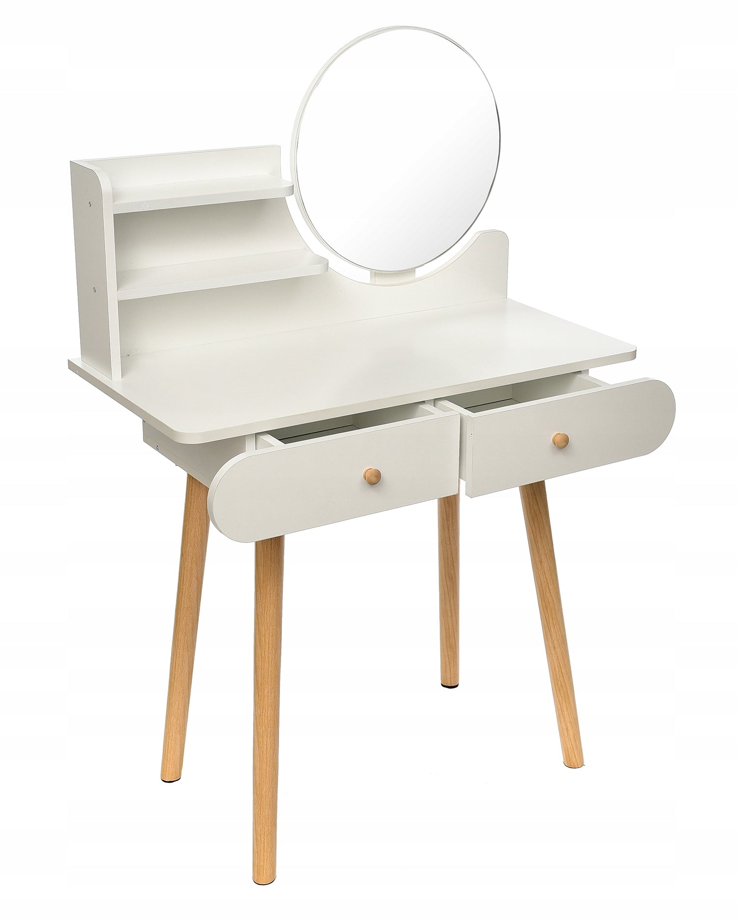 Dressing Table with mirror SCANDI cosmetic Scandinavian white Furniture width 80 cm