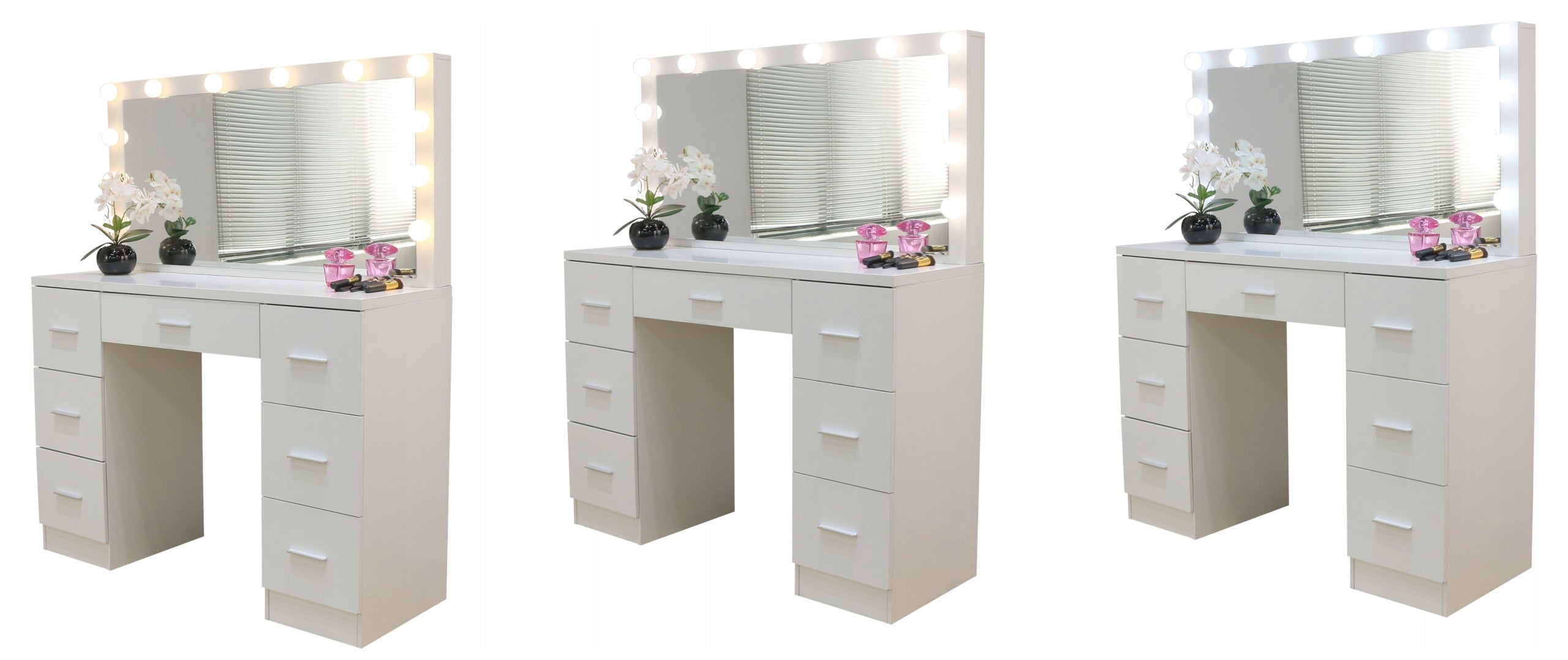 Dressing Table with mirror cosmetic DESK 12 LED for makeup TL08/BL808 WHITE Manufacturer code TL08/BL808 biała nowa