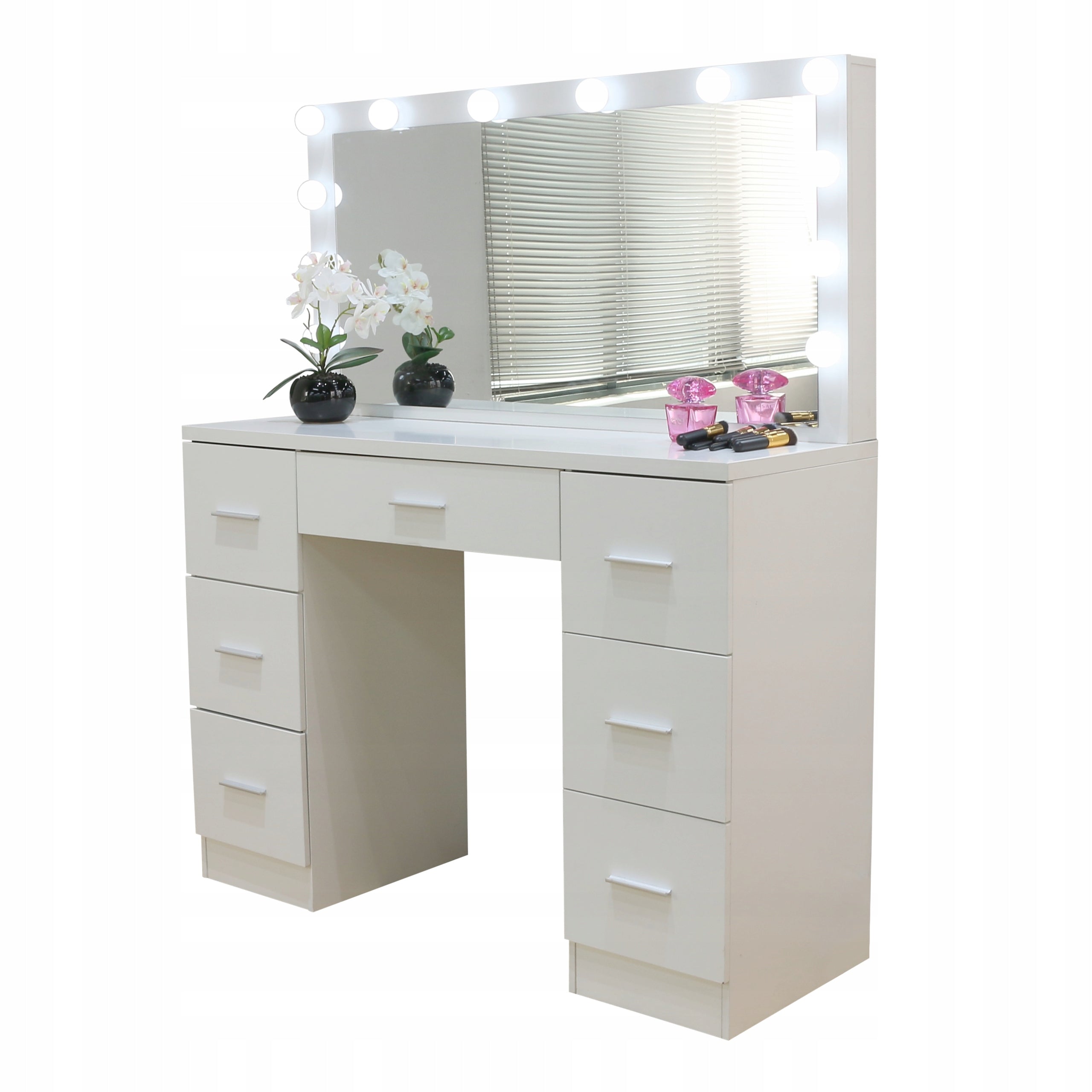 Dressing Table with mirror cosmetic DESK 12 LED for makeup TL08/BL808 WHITE