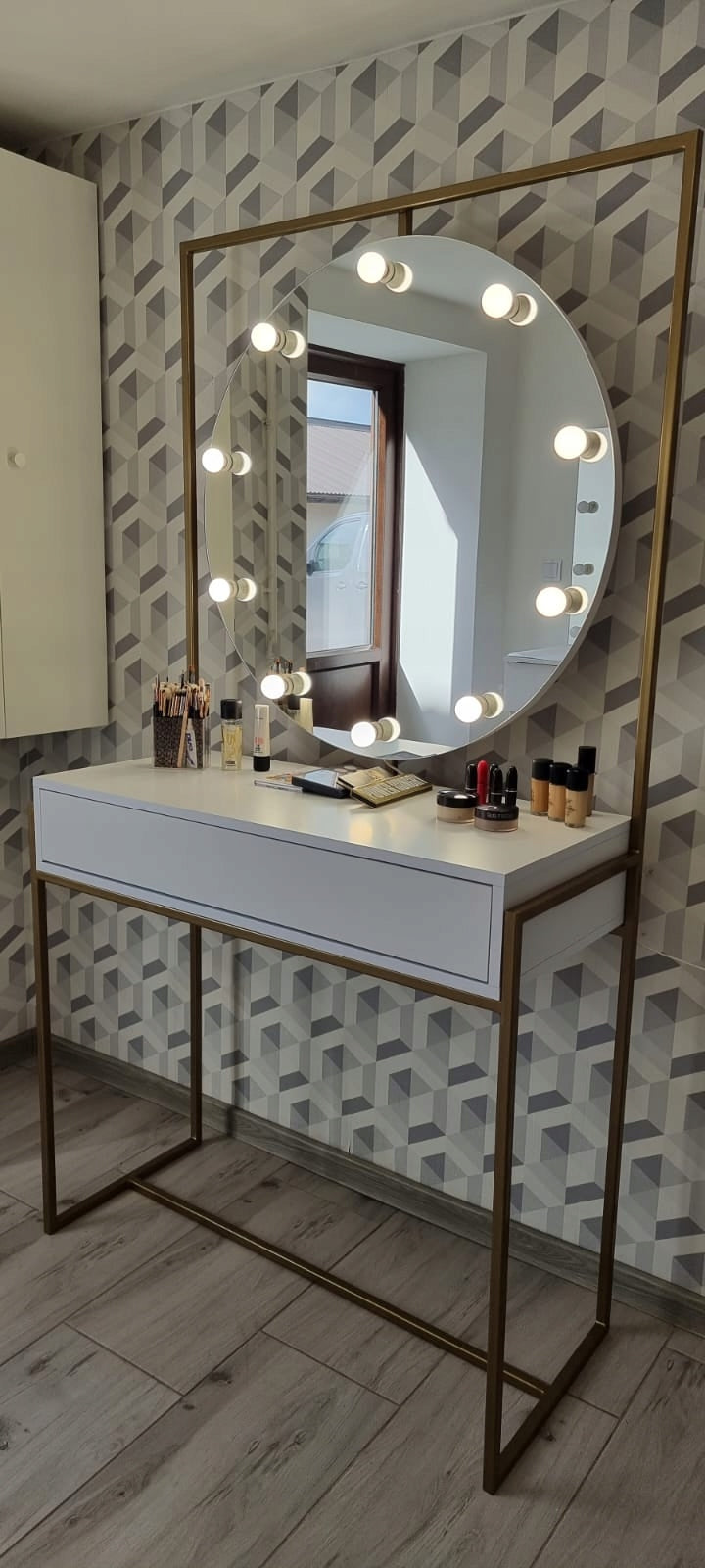 Dressing table Hollywood GOLD 100 for makeup, makeup, make-up