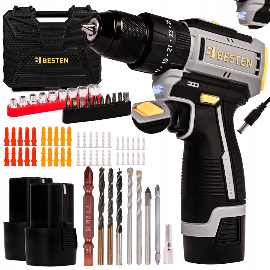 Drill Cordless Impact Screwdriver 16.8V 2x2Ah Accessories Suitcase