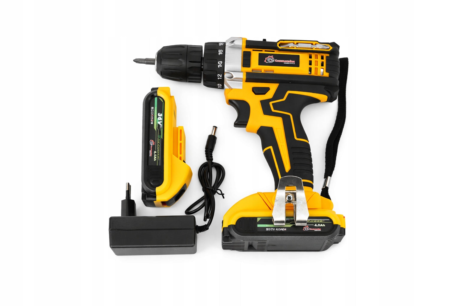 Drill Screwdriver CORDLESS SUITCASE 2xAKU 36V bits cap Yellow Packaging status original