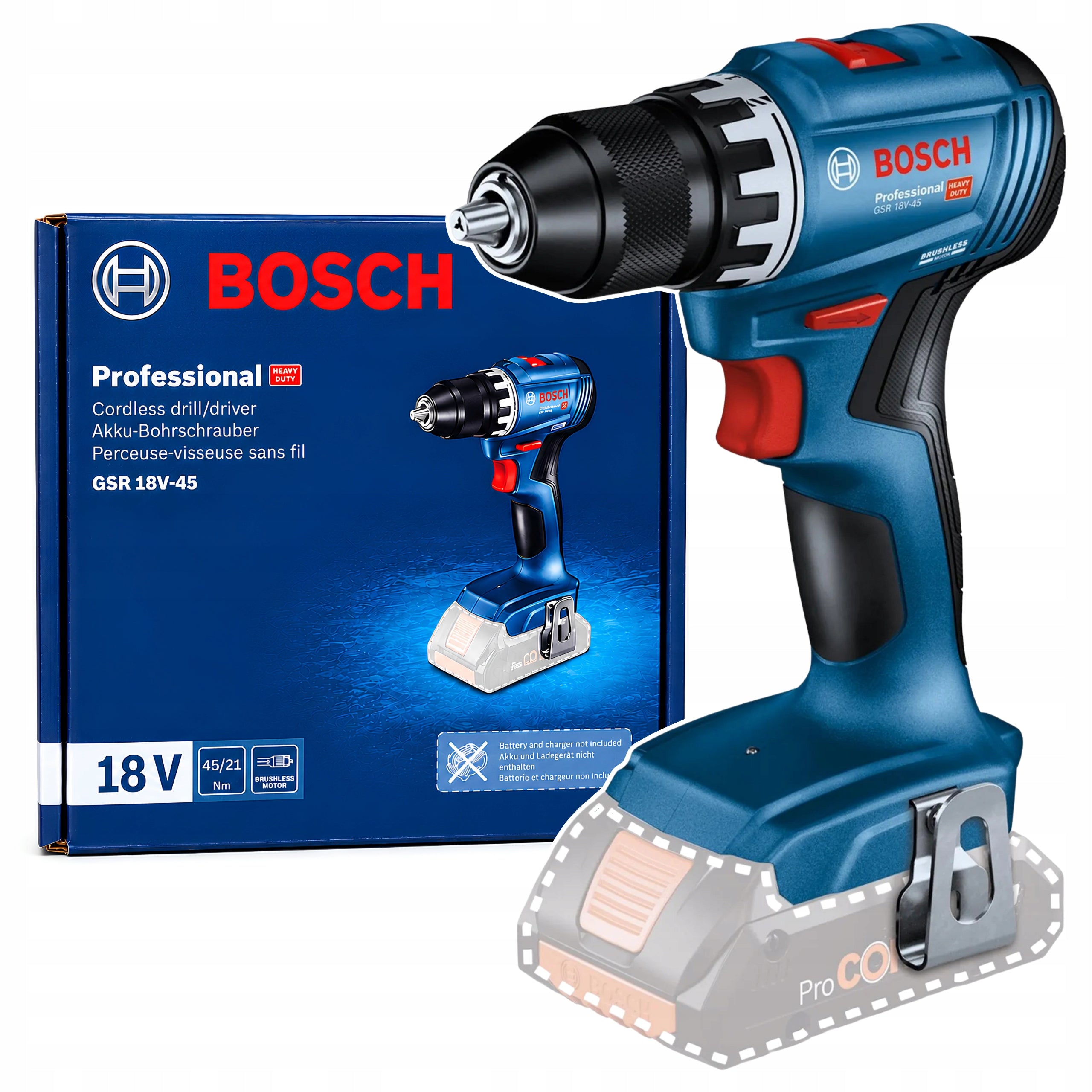 Drill/driver BOSCH Professional GSR 18V-45 18V BRUSHLESS SOLO