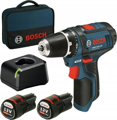 Drill/driver Bosch Professional GSR 12V-15 060186810F 2x AKU +Bag