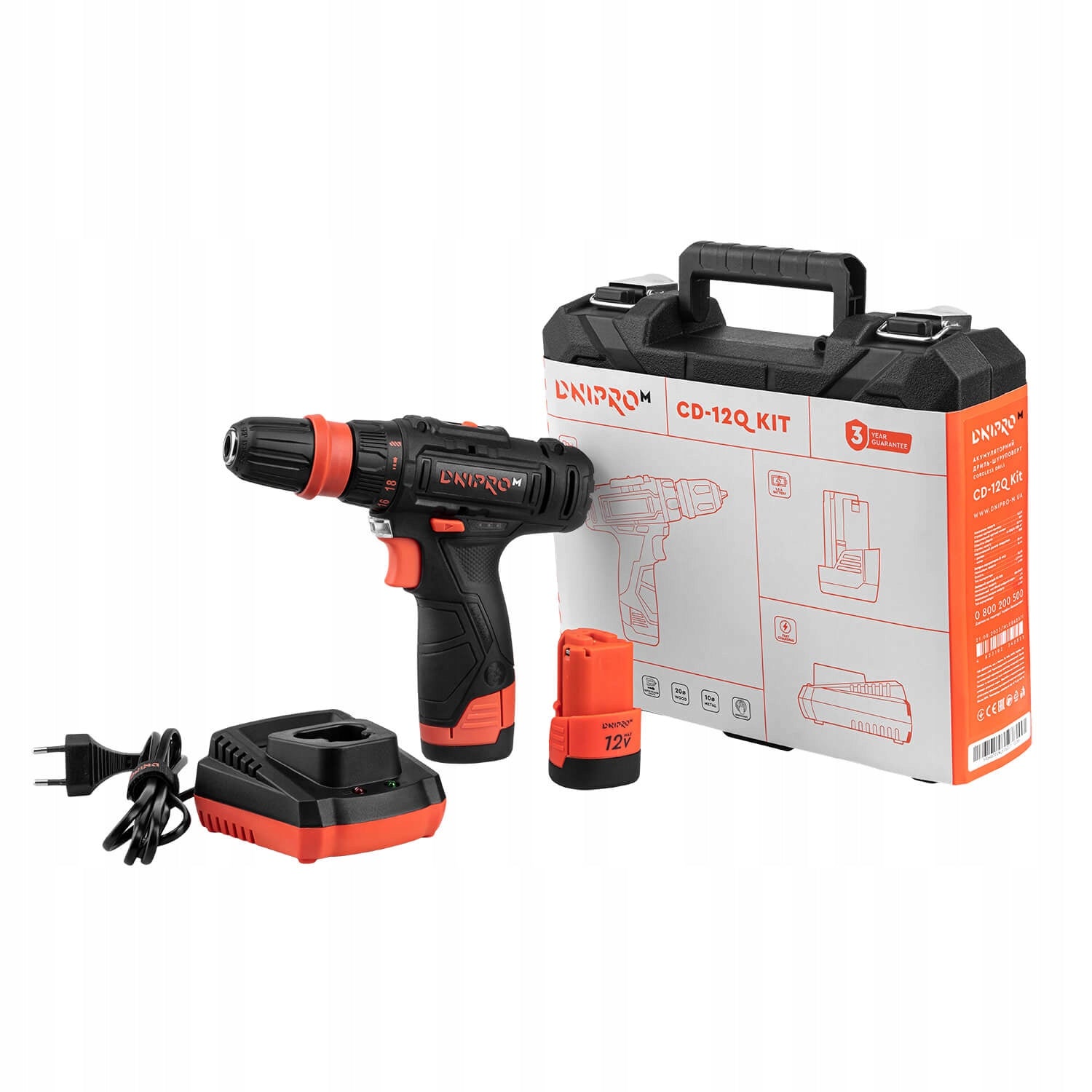 Drill/driver Dnipro-M CD-12Q Kit 12V 25Nm 2 aku