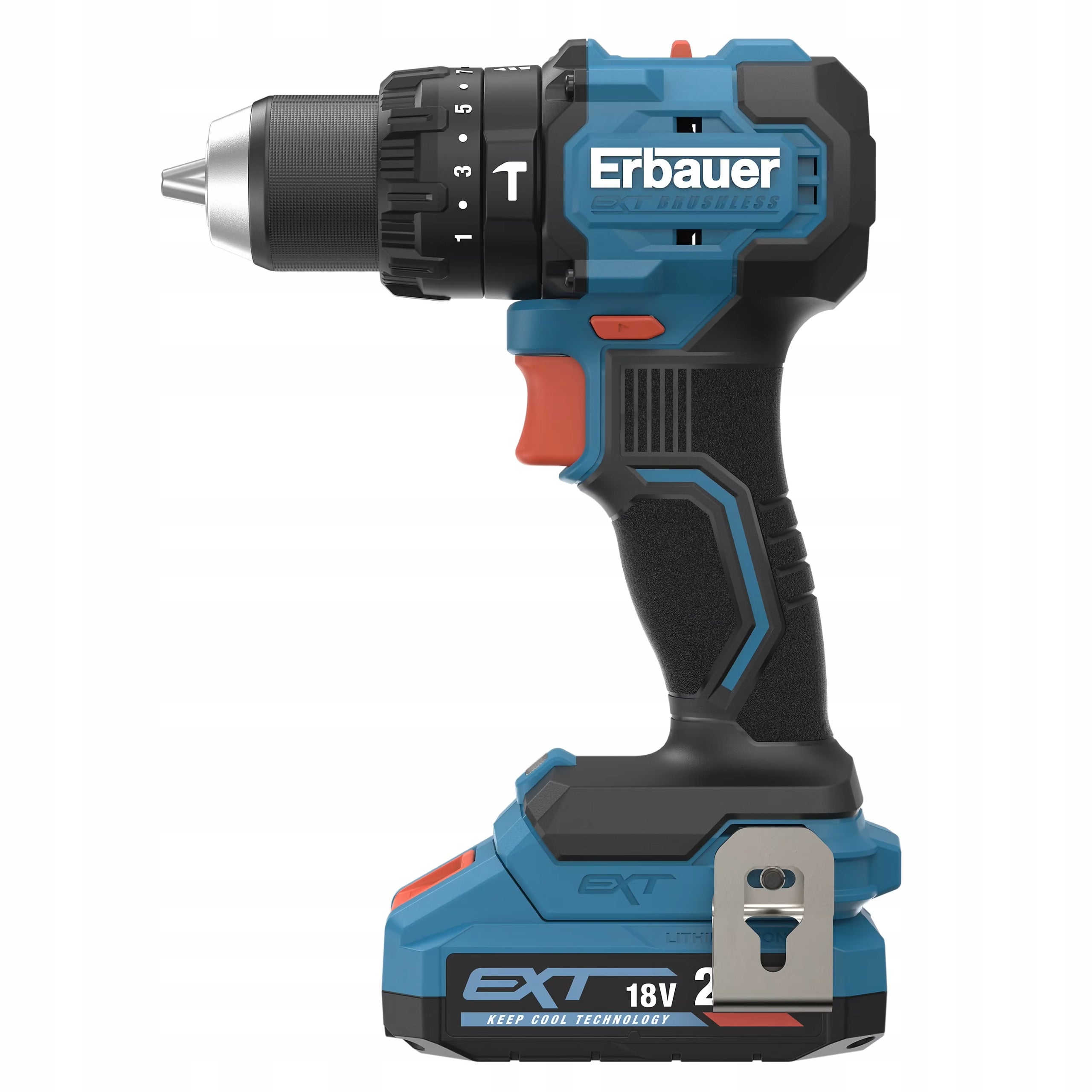 Drill/driver Erbauer G2 ERI1092COM 18V STROKE + 2x AKU 2.0 + LOADER Packaging status original