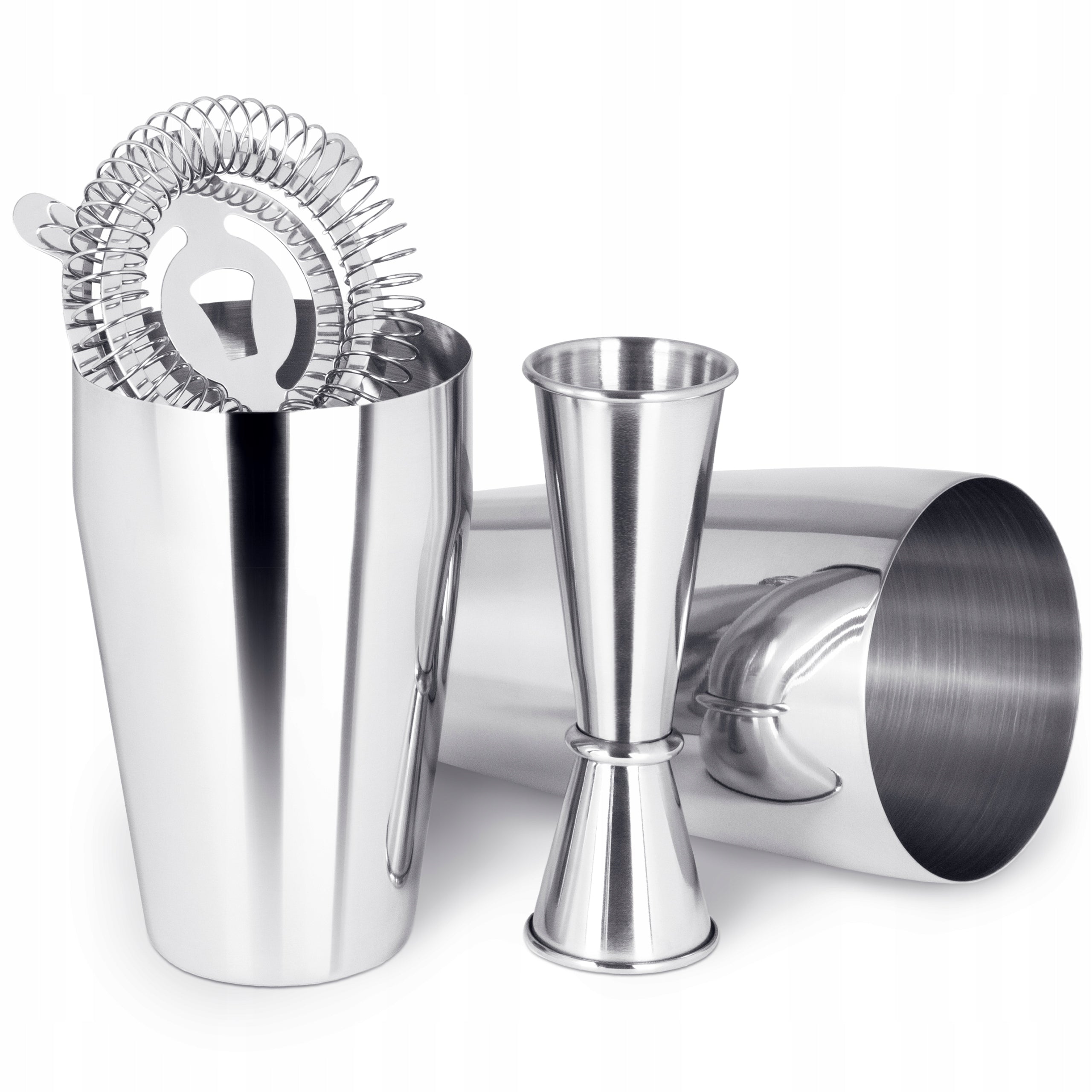 Drink Bartending Set Shaker Tin-Tin Jigger Measure Strainer Manufacturer DrinkMaker