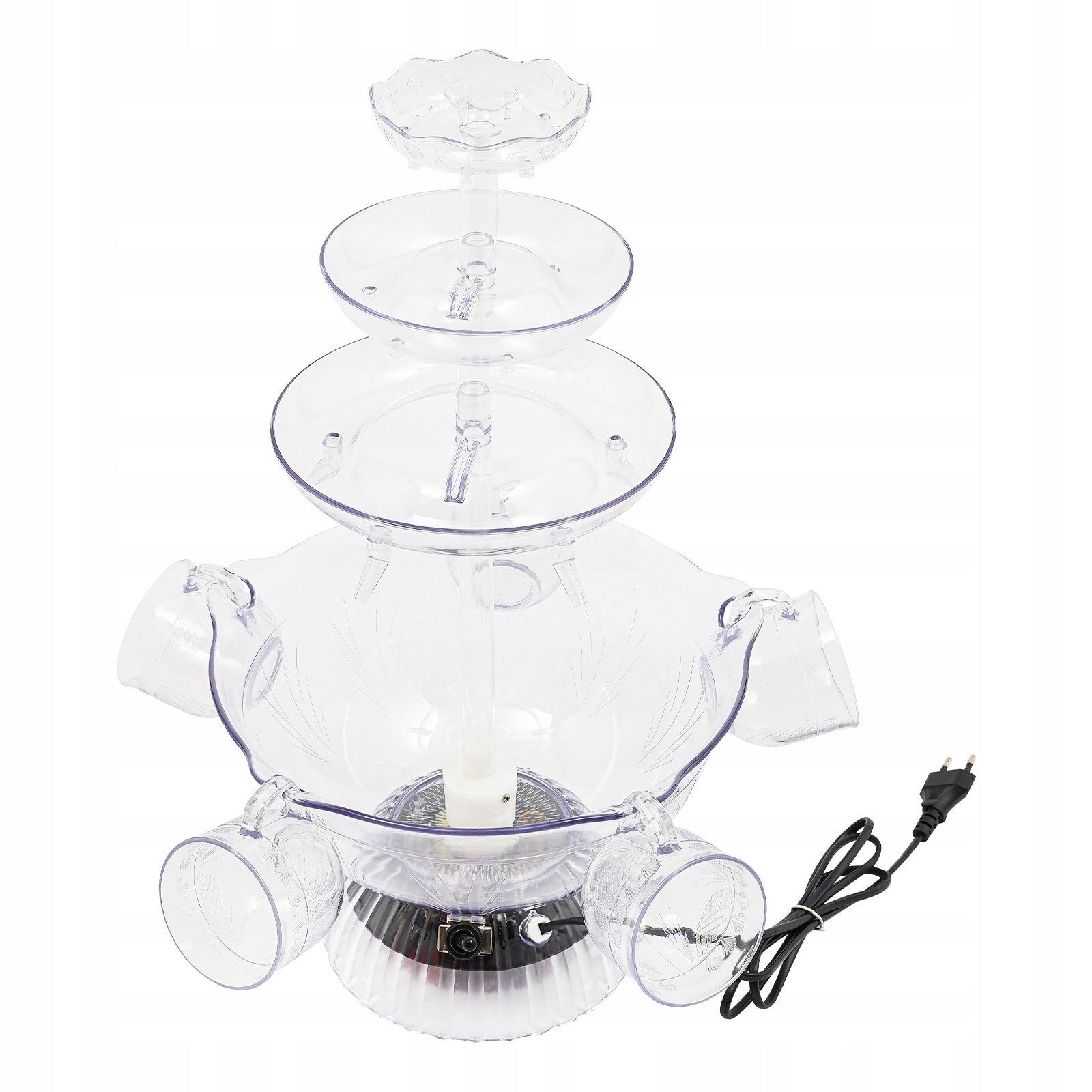 Drink Fountain, Punch Bowl Drink Tower for Parties, with 5 Cups 220-240V