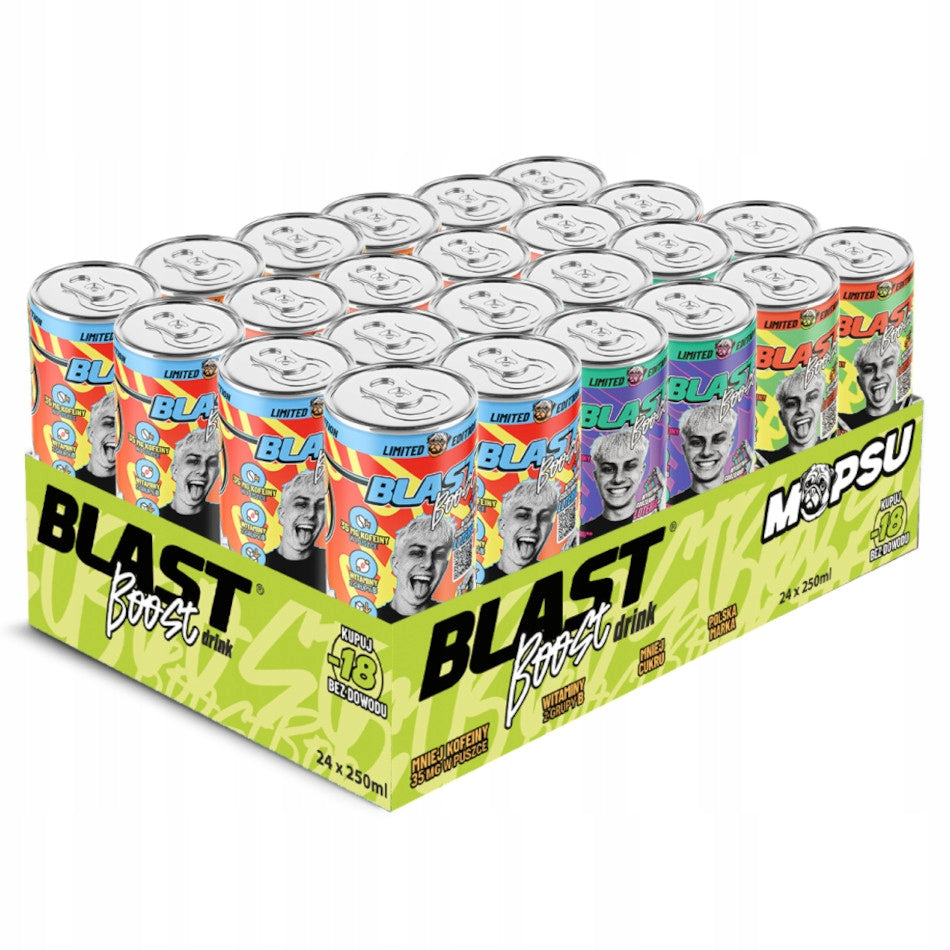 Drink with reduced caffeine content BLAST Boost Mix by Pug 24x 250ml