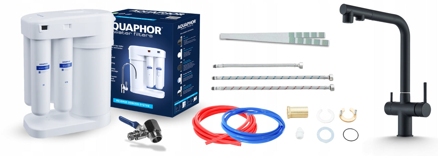 Drinking Water Filter with Mineralization AQUAPHOR with Three Way Kitchen Faucet Packaging status original