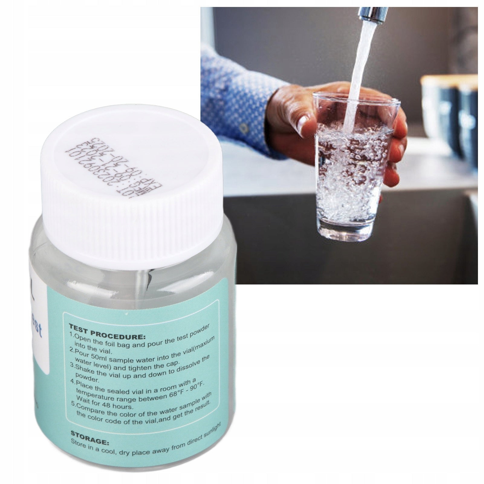 Drinking water testing kit, instant results, coliform bacteria detection Manufacturer code VANSFUL