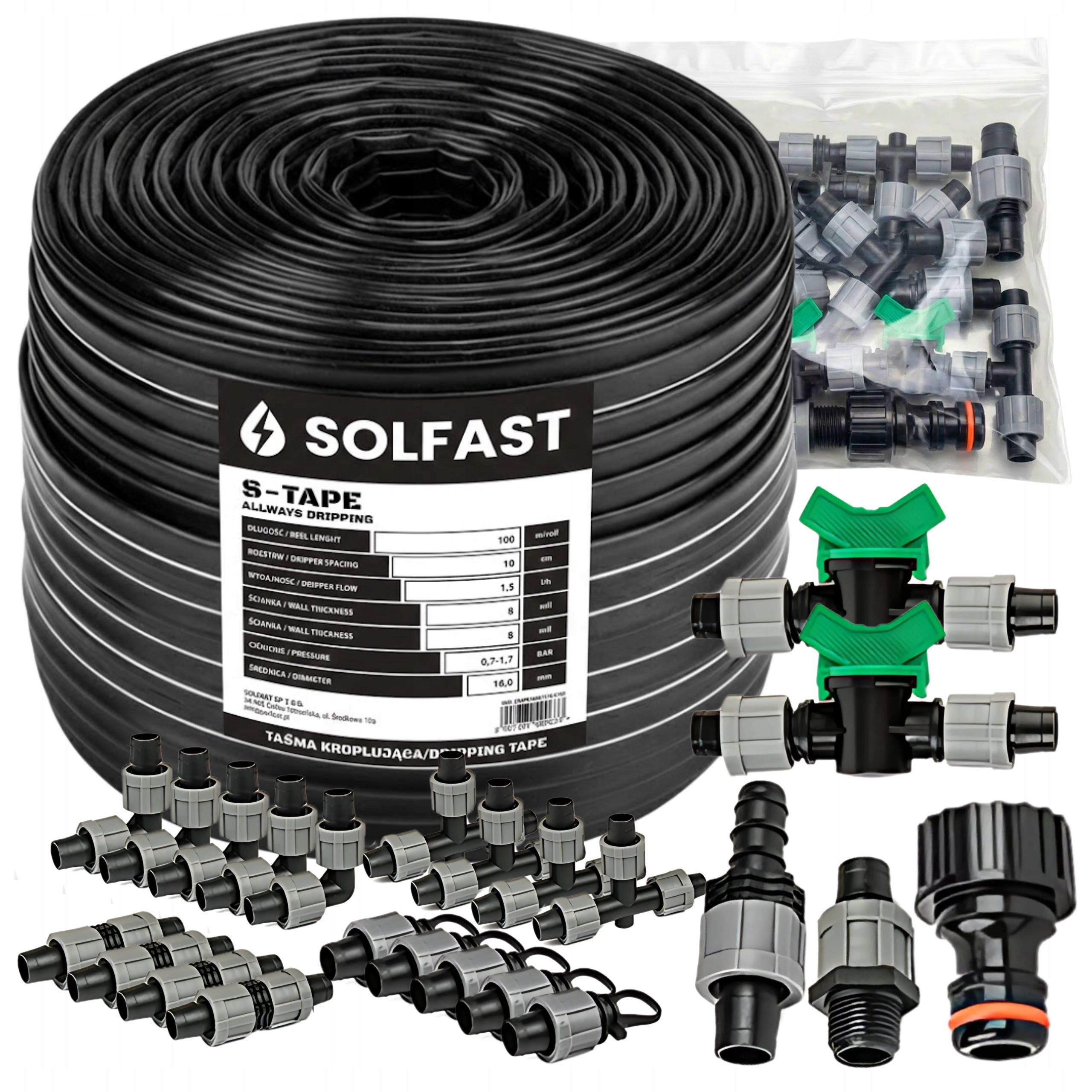 Drip Tape 10cm Line 100 m Irrigation Drip Hose Set SOLFAST