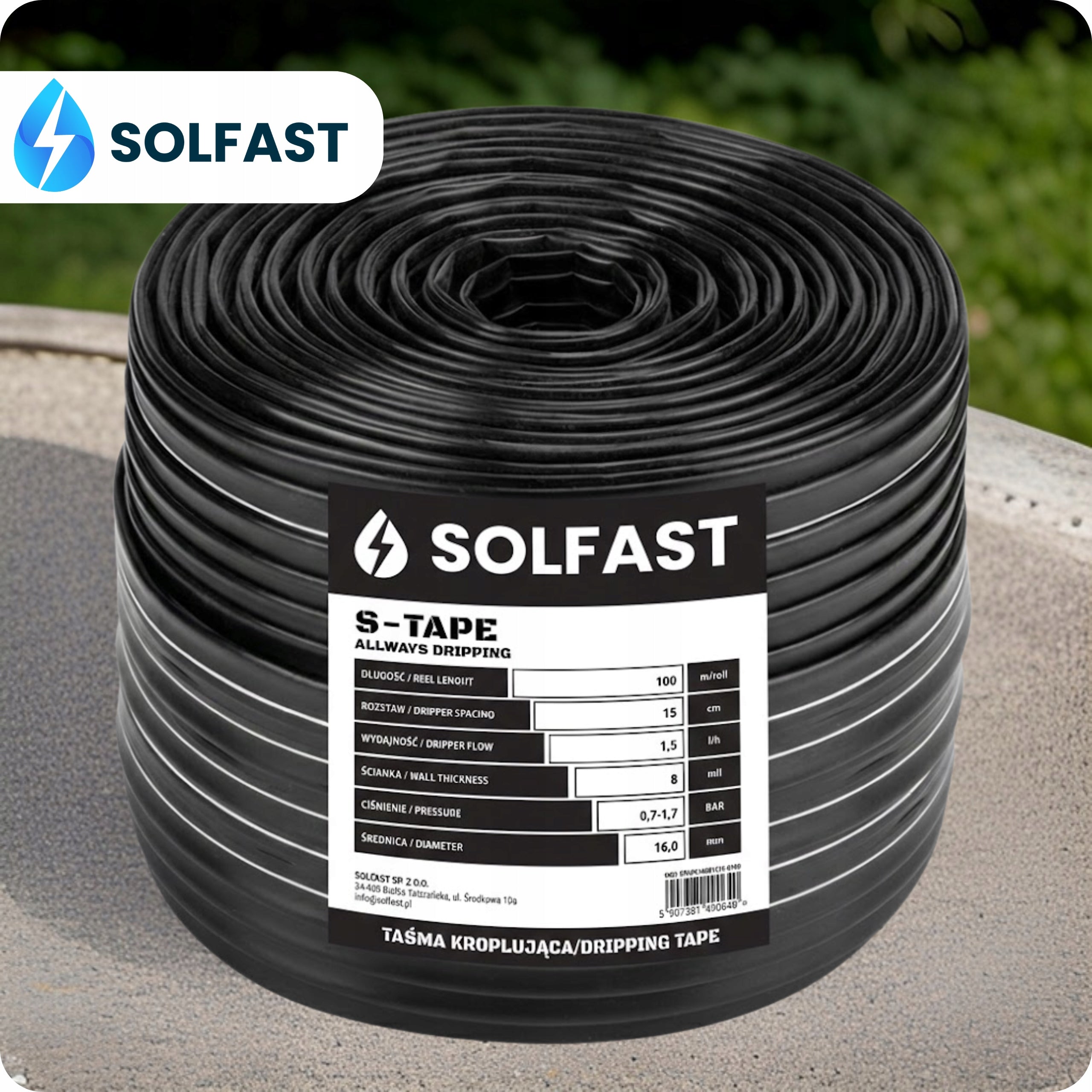 Drip Tape 15cm Line 100 m Irrigation Drip Hose Set SOLFAST Packaging status original