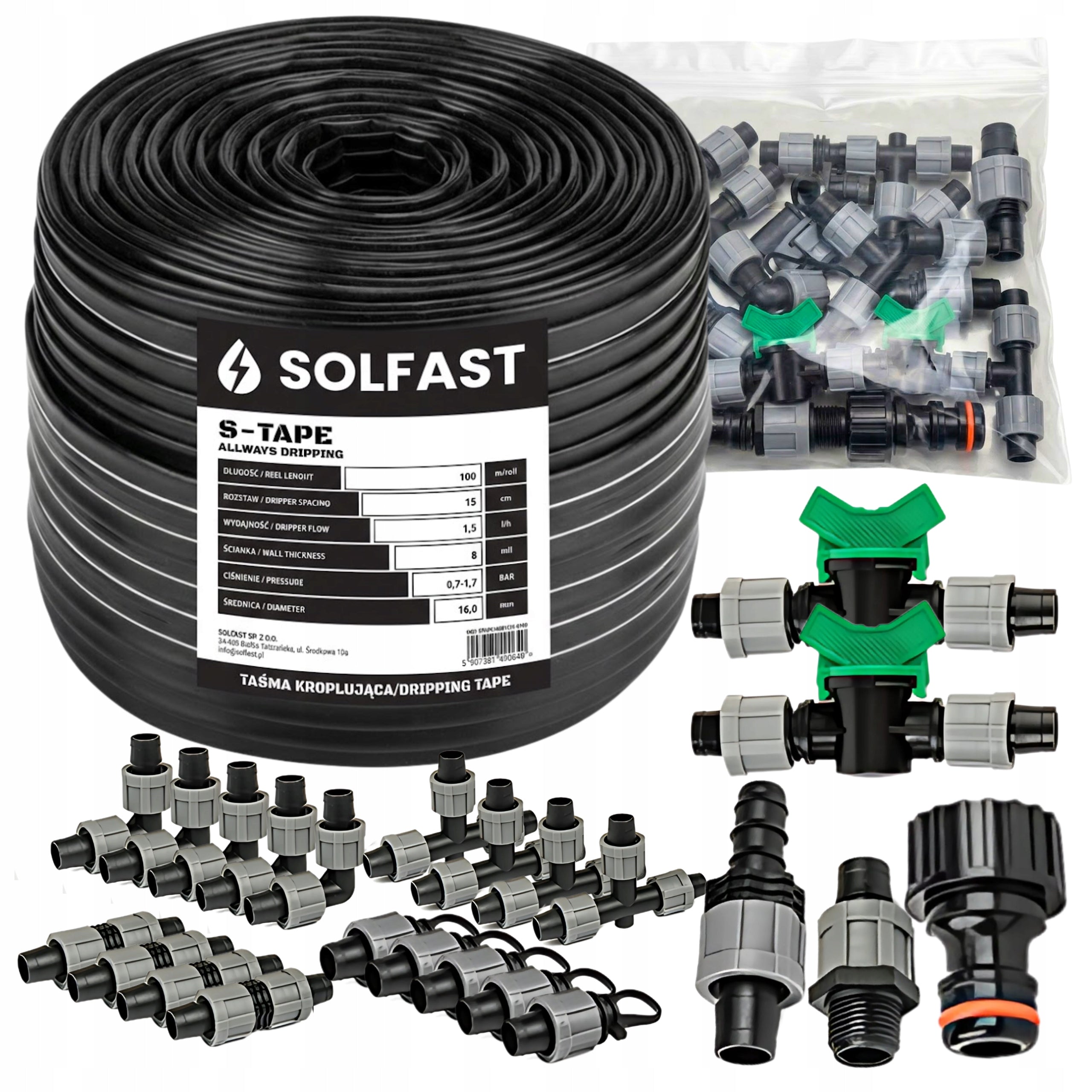 Drip Tape 15cm Line 100 m Irrigation Drip Hose Set SOLFAST