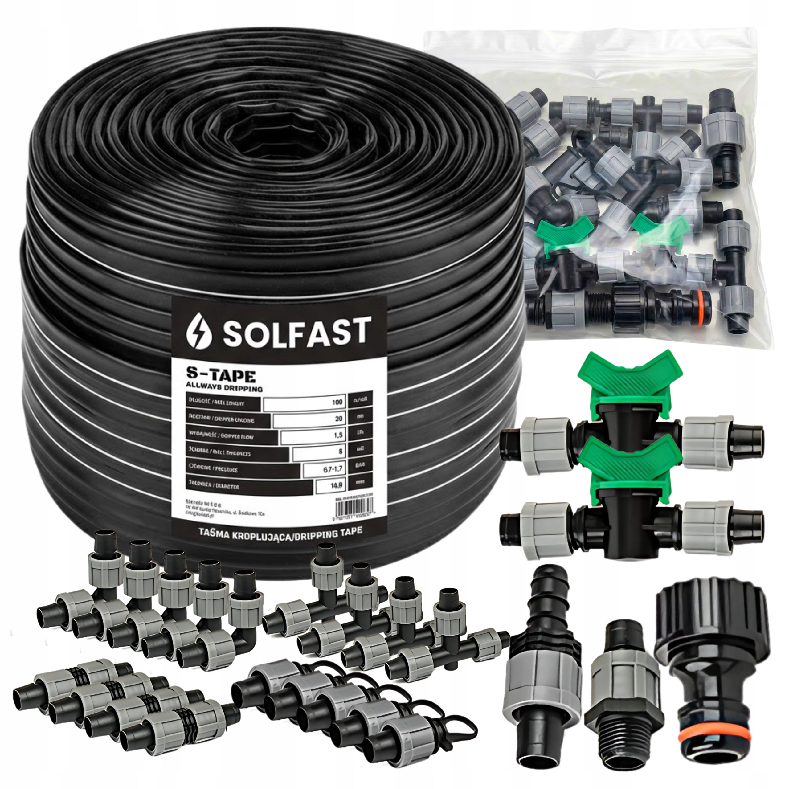 Drip Tape 20cm Line 100 m Drip Irrigation Hose Set SOLFAST