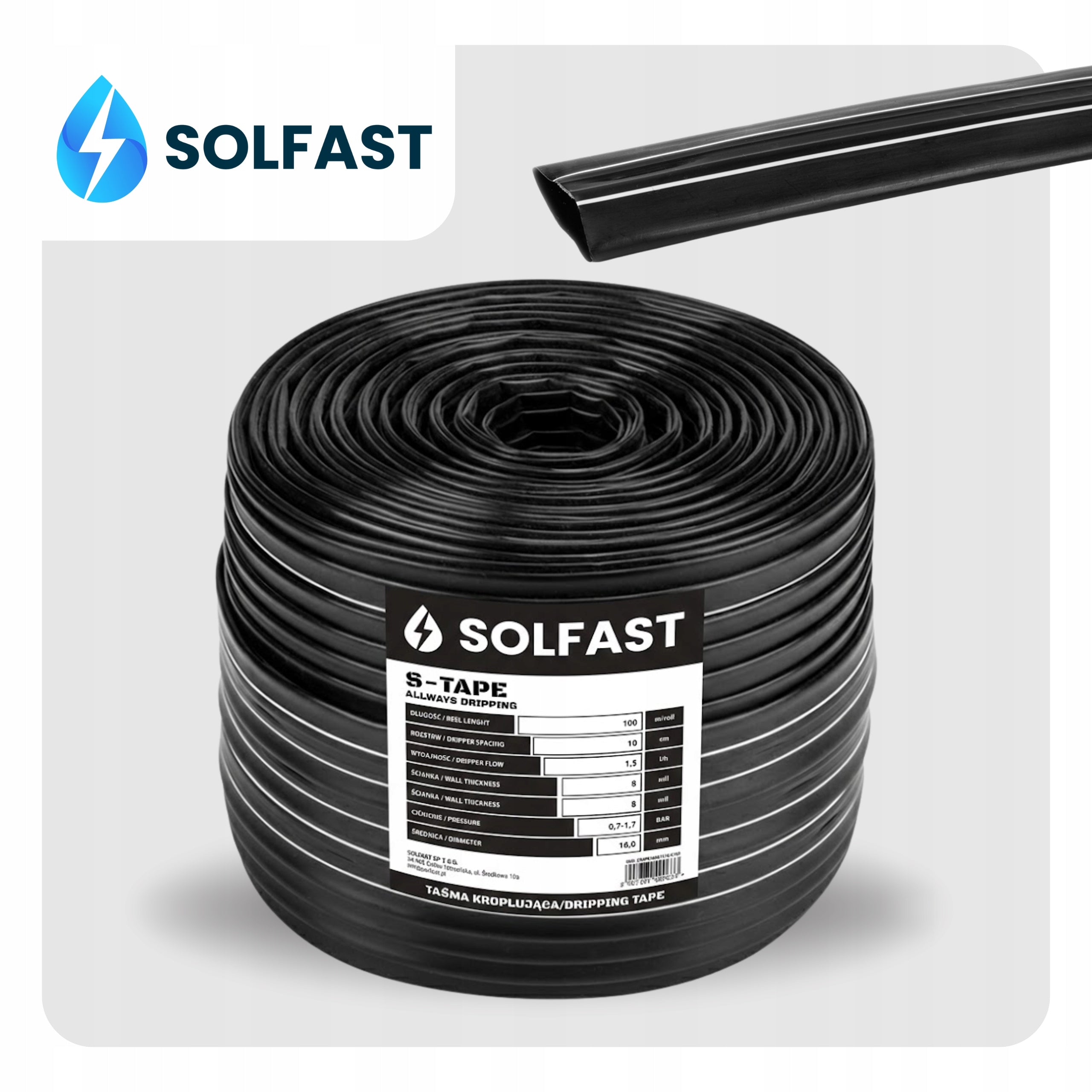 Drip Tape Drip Irrigation Hose Rope 1,5l/h 10cm 100m SOLFAST Manufacturer code 5907381490633