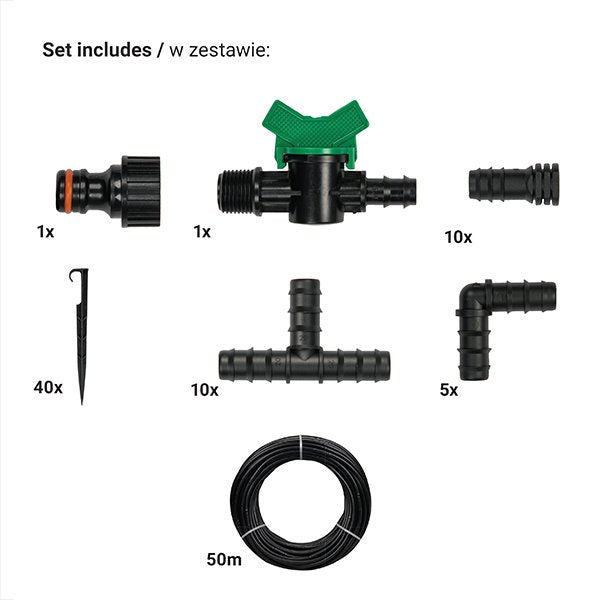 Drip hose ,irrigation,set of 50m EAN (GTIN) 5907544430599