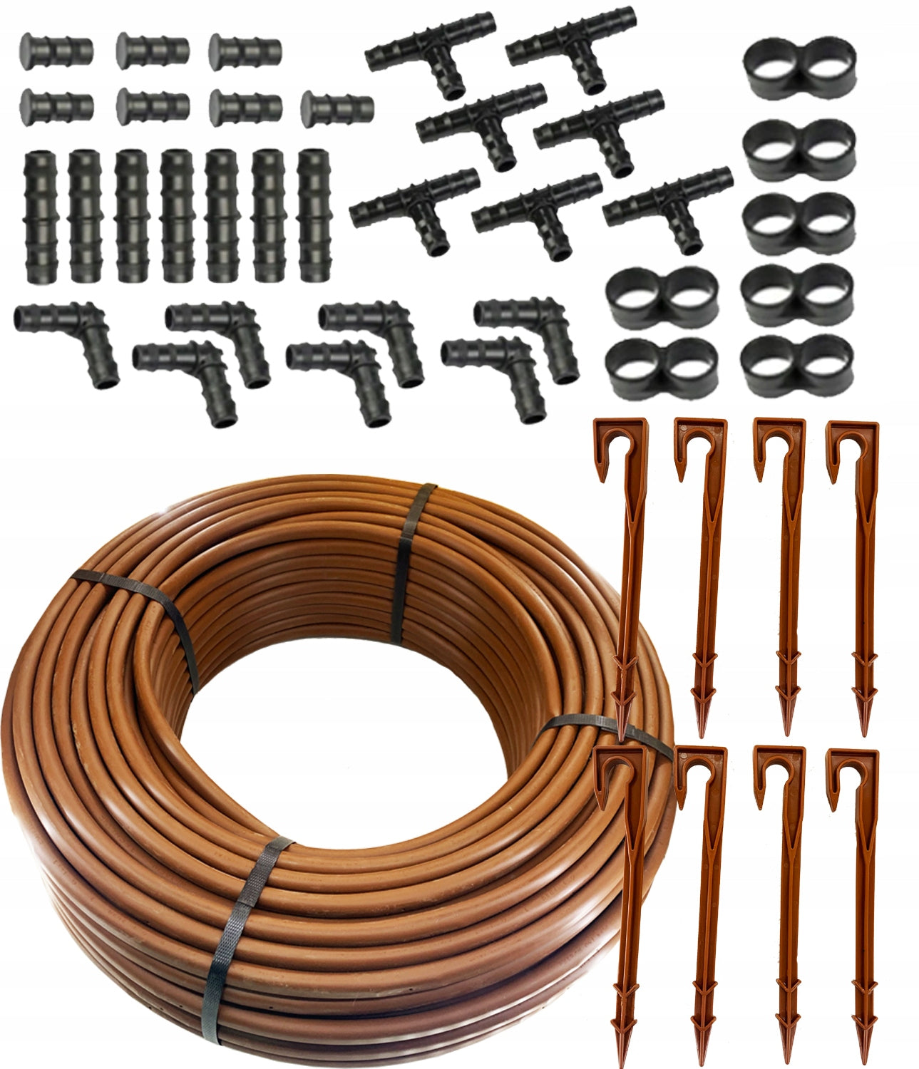Drip line 100m+50 pins/87accessories BRONZE